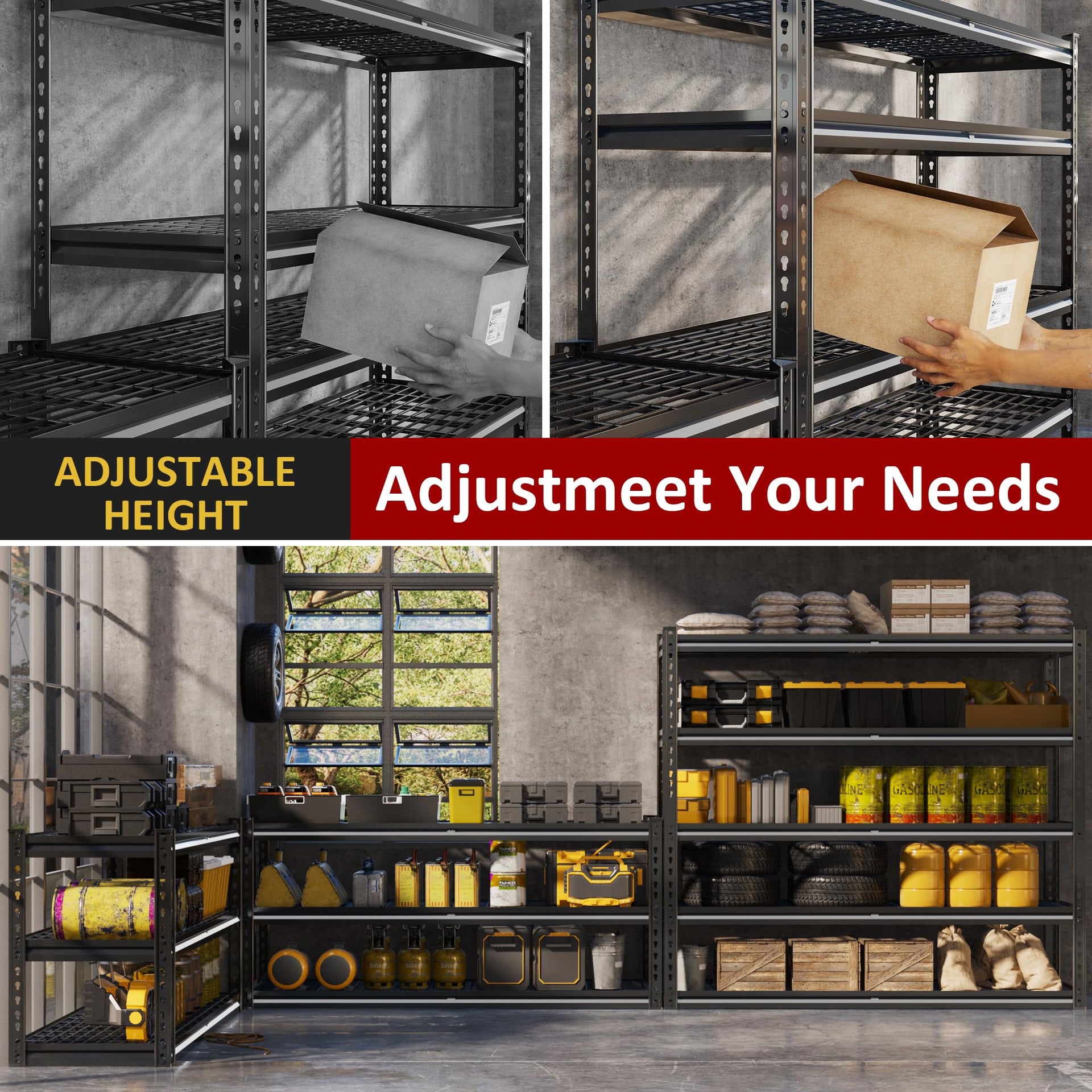 48" W Garage Shelving Heavy Duty 5