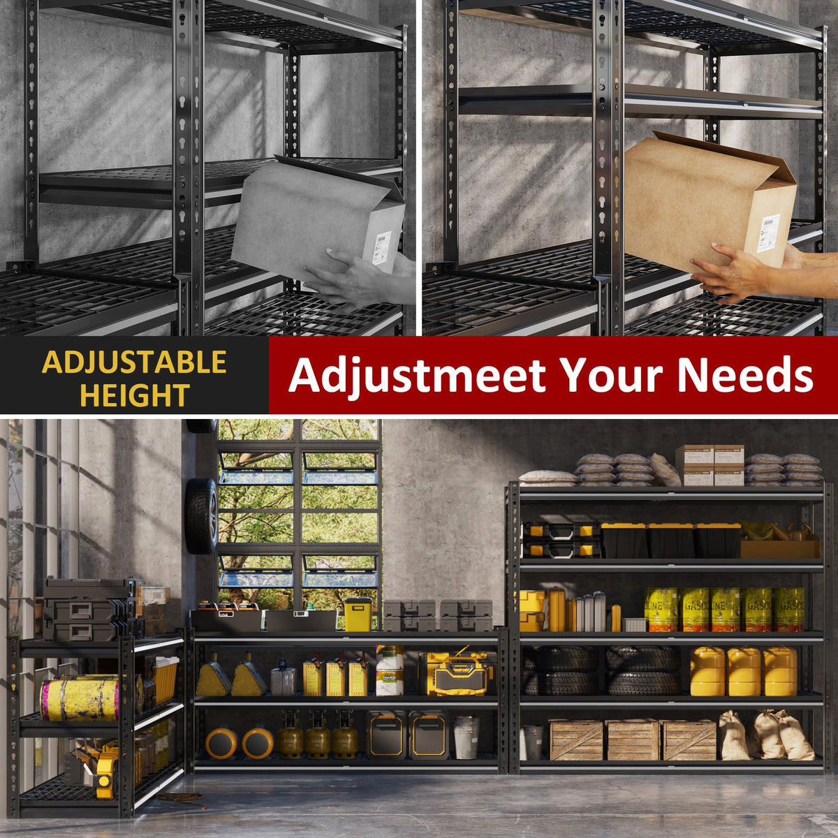 48" W Garage Shelving Heavy Duty 5