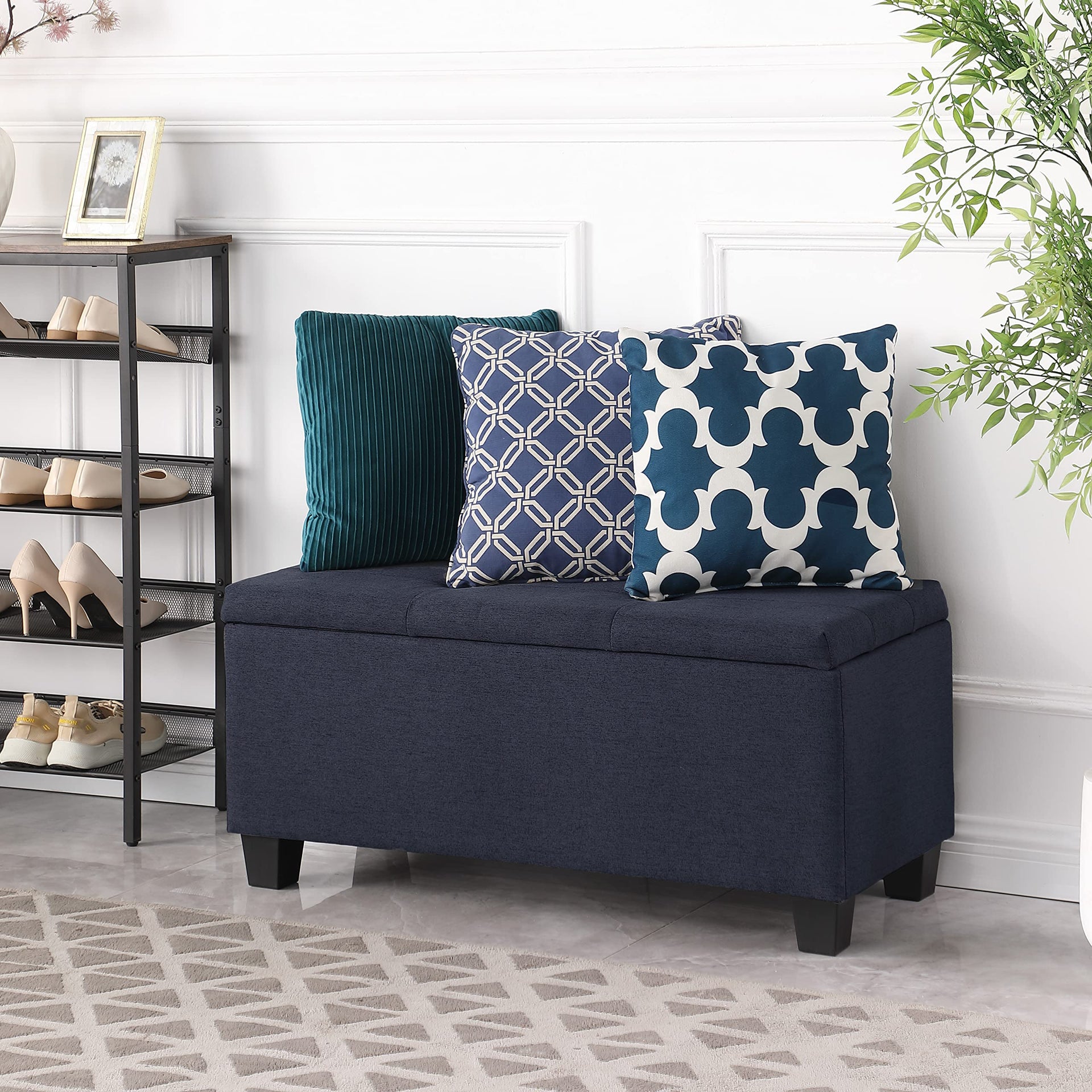 Set of 3 Hinged Storage Ottoman