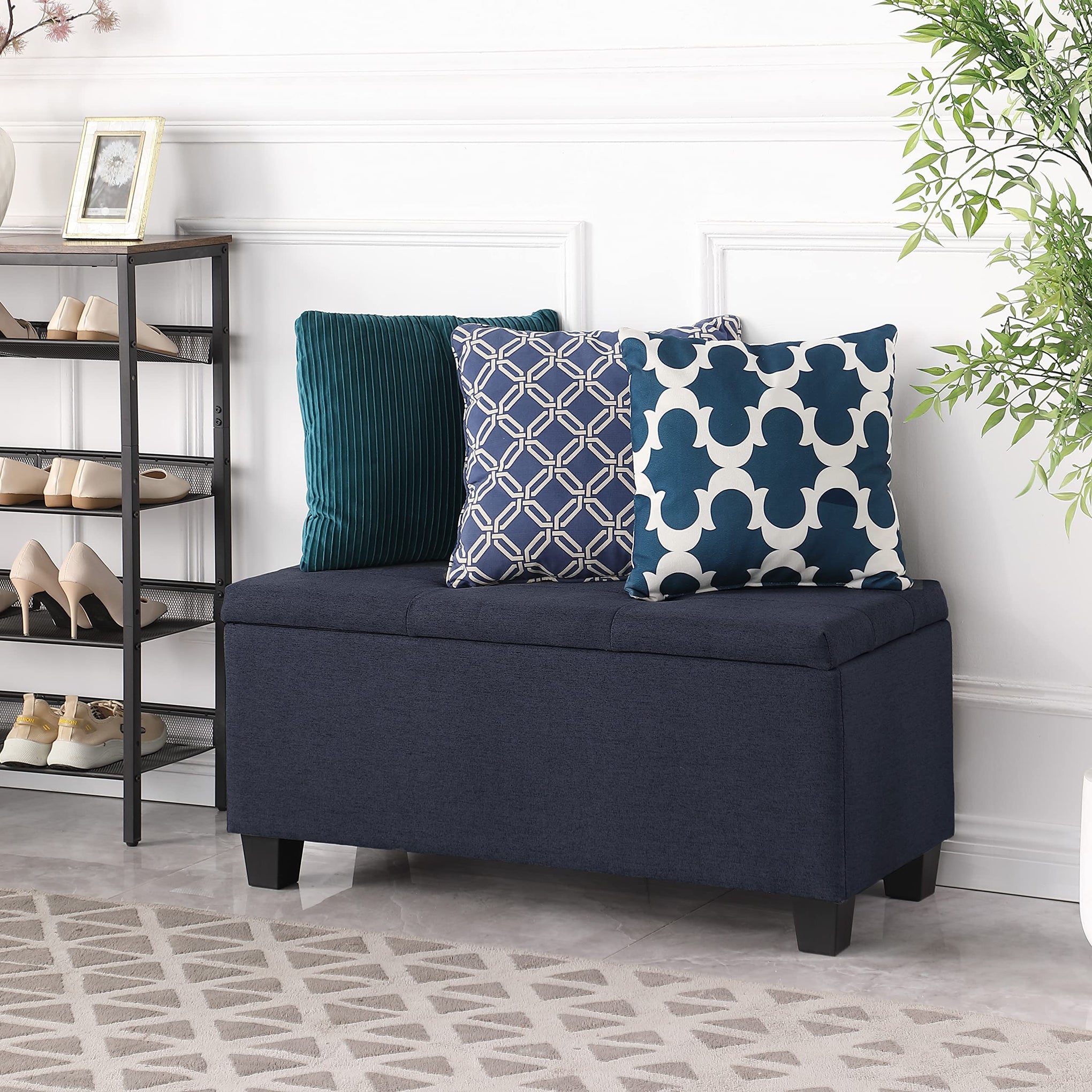 Set of 3 Hinged Storage Ottoman