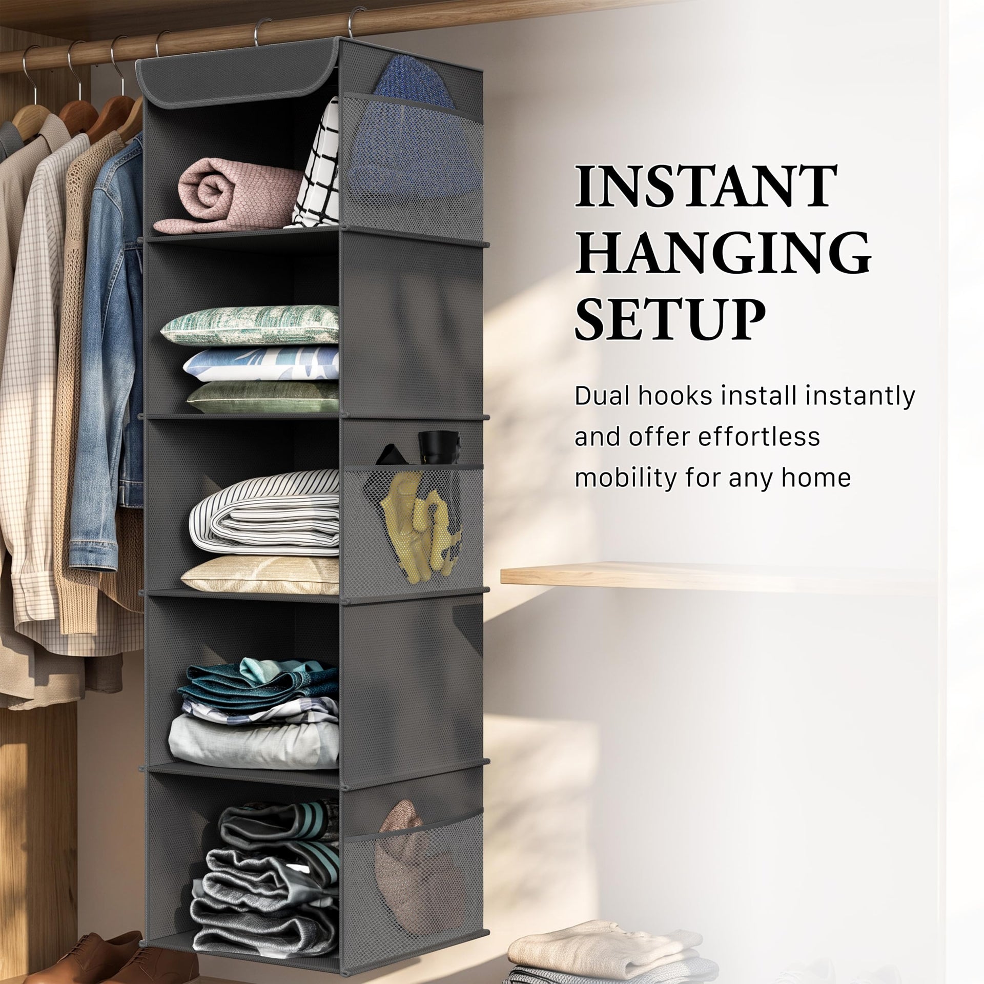 5 Shelf Hanging Closet Organizer