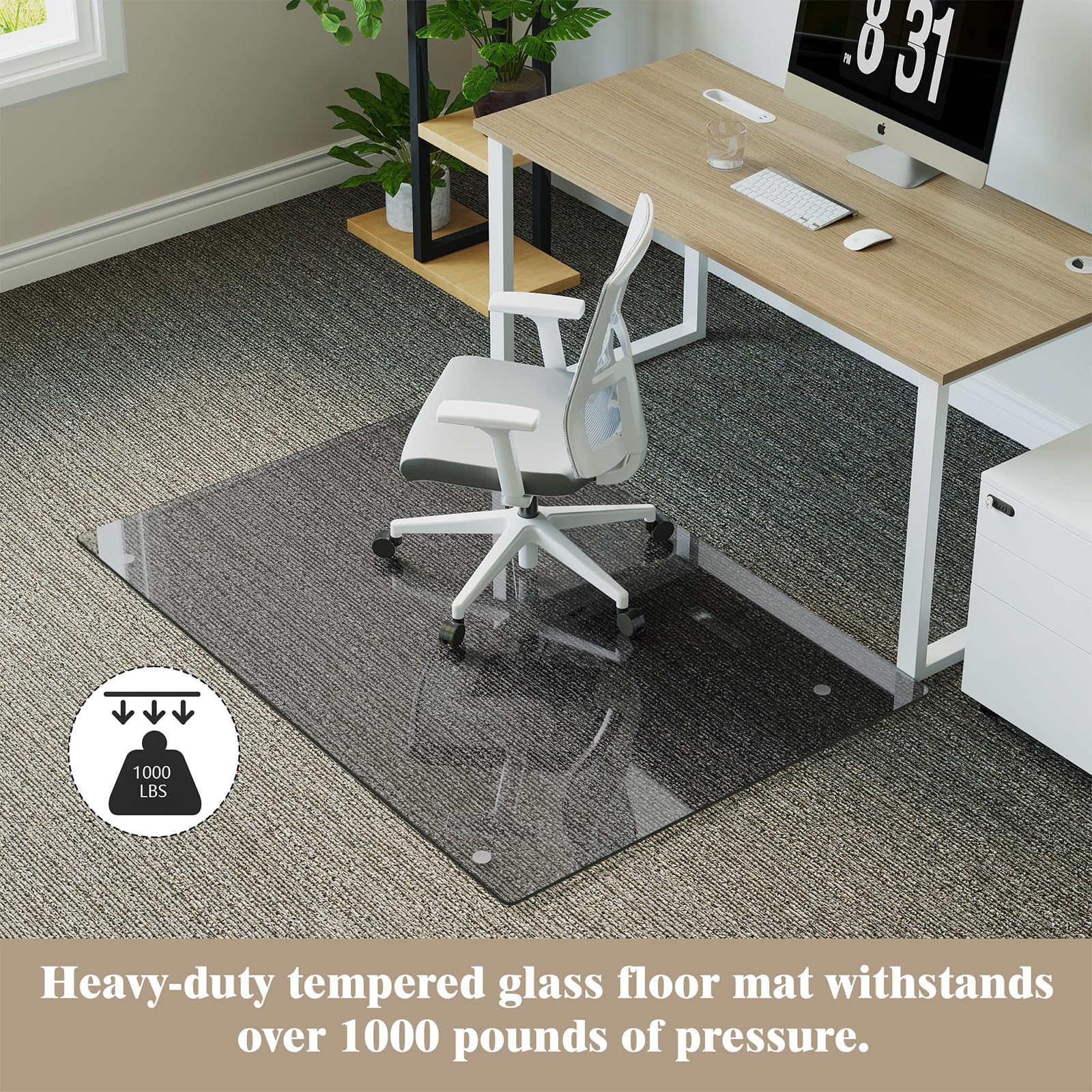 30" x 48" Office Chair Mat for Hardwood Floors & Carpets