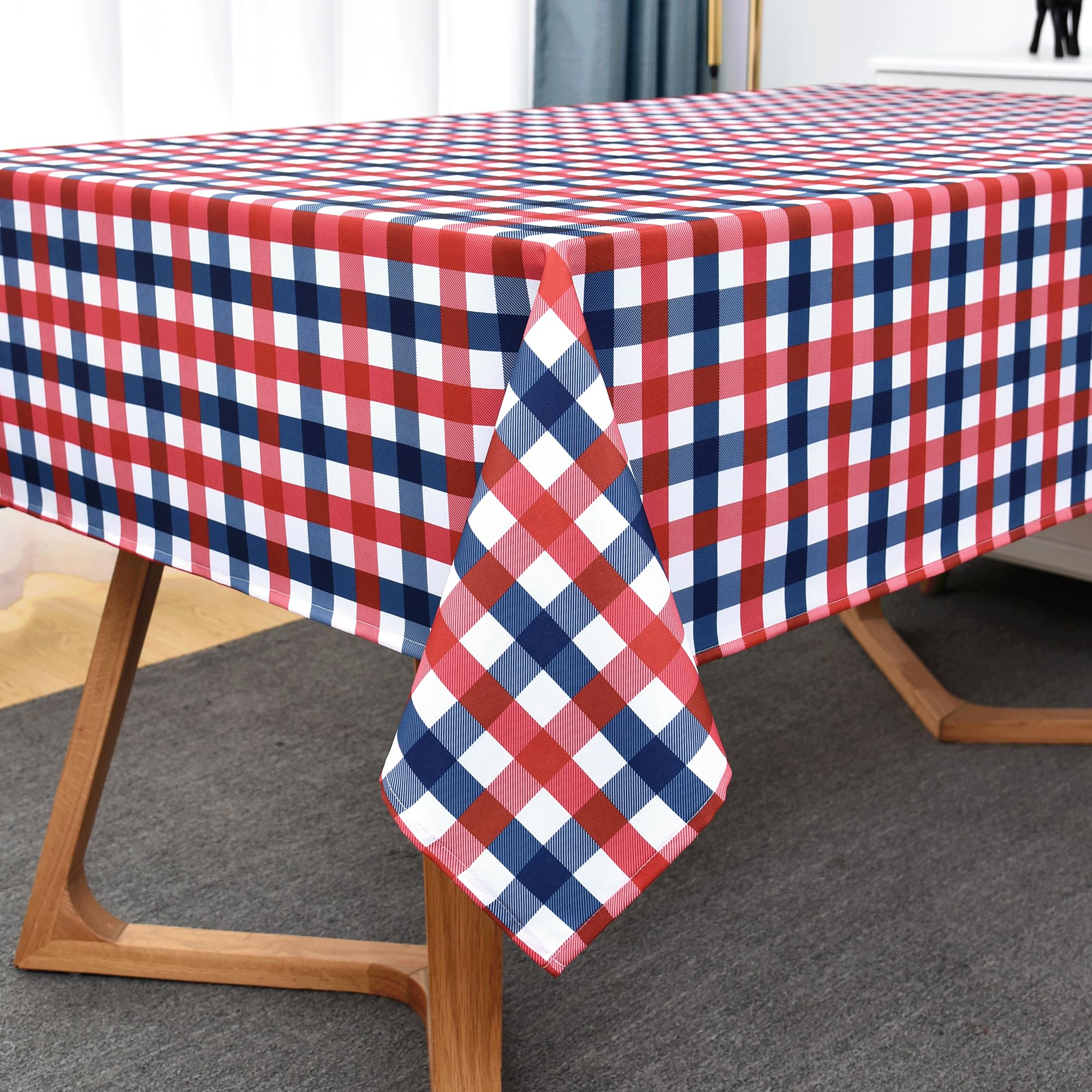 Classic Gingham 4th of July Tablecloth Fabric
