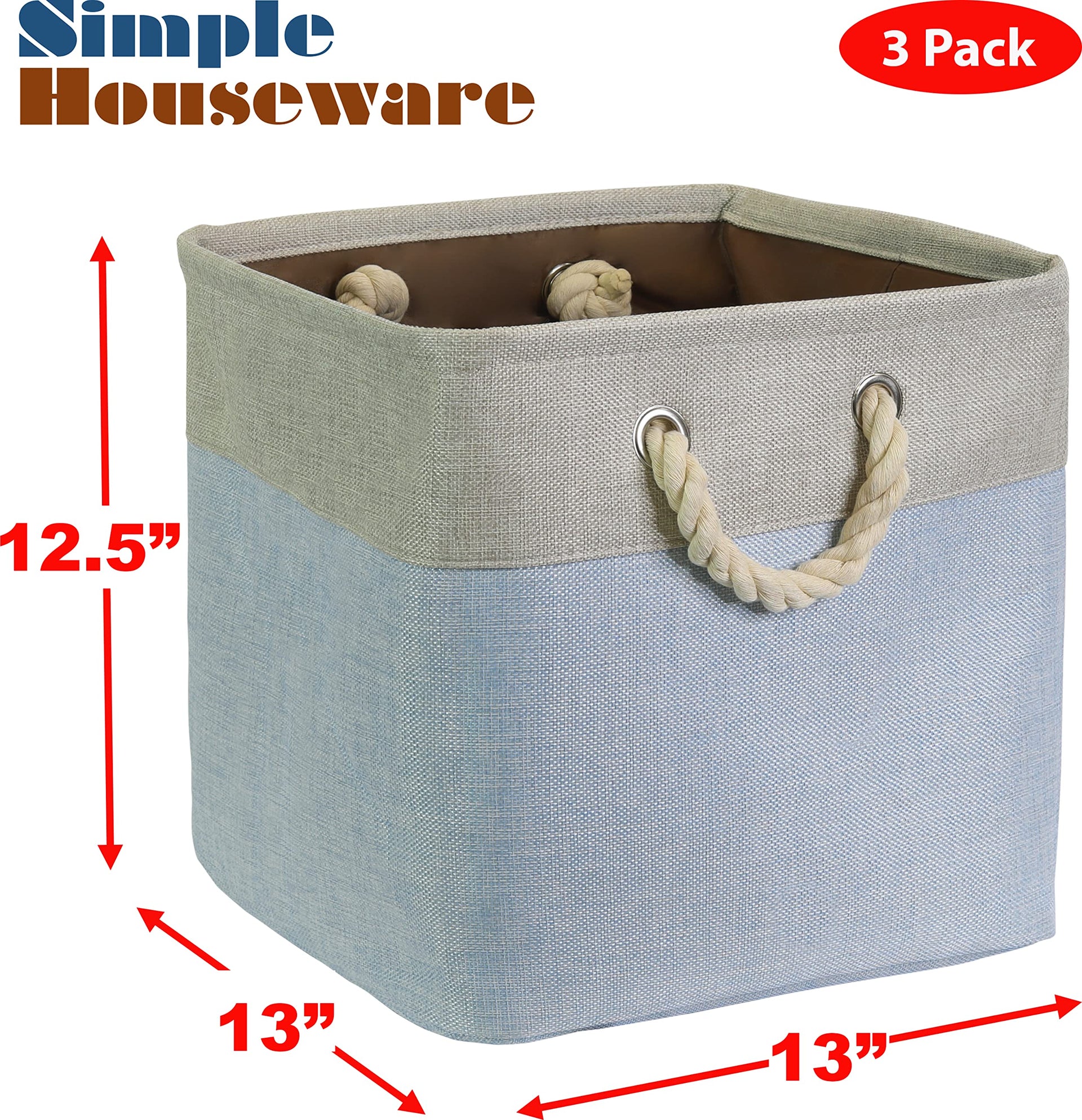 13" x 13" Large Fabric Storage Cubes (3 Count)