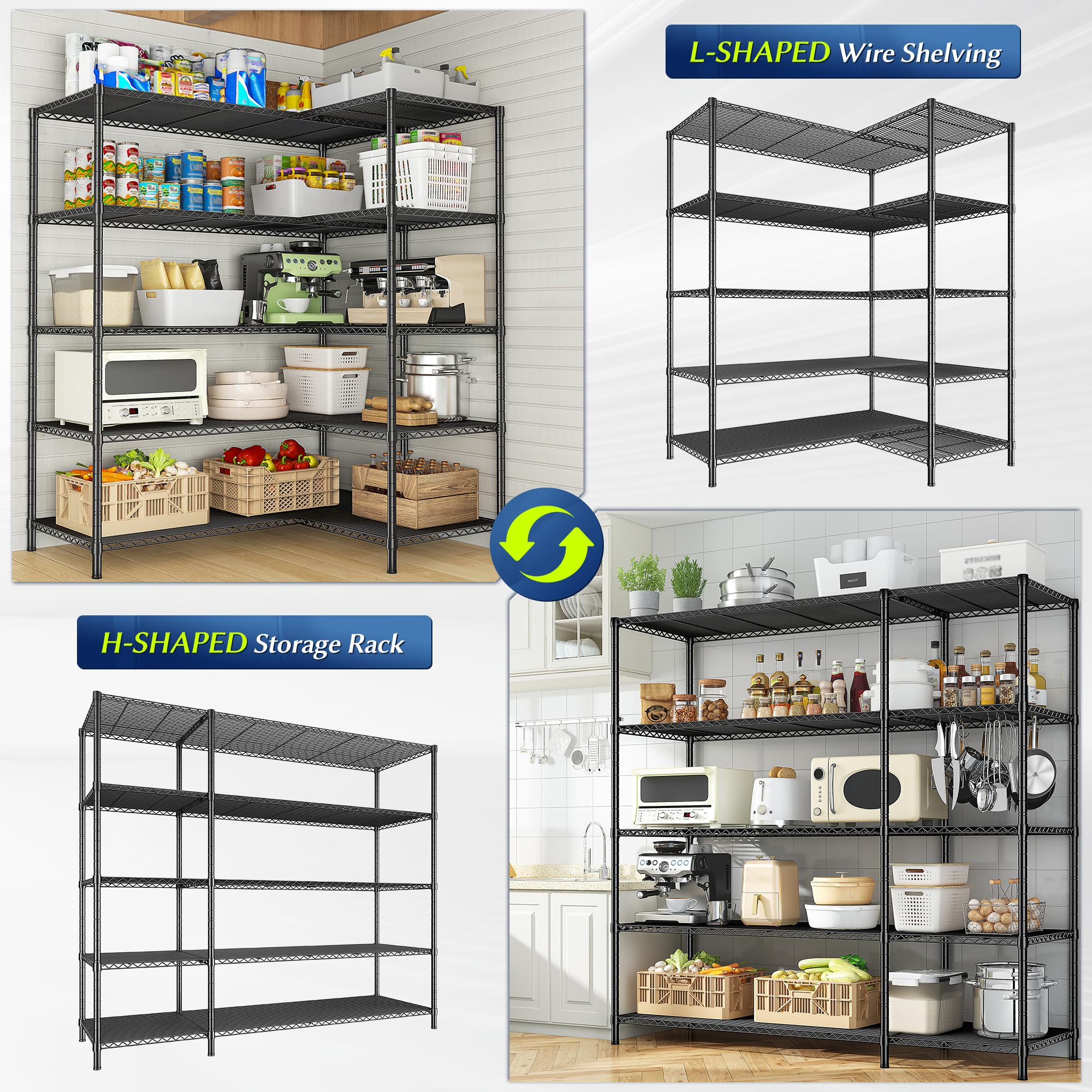 70.8H Wire Shelving Rack (2 Count)