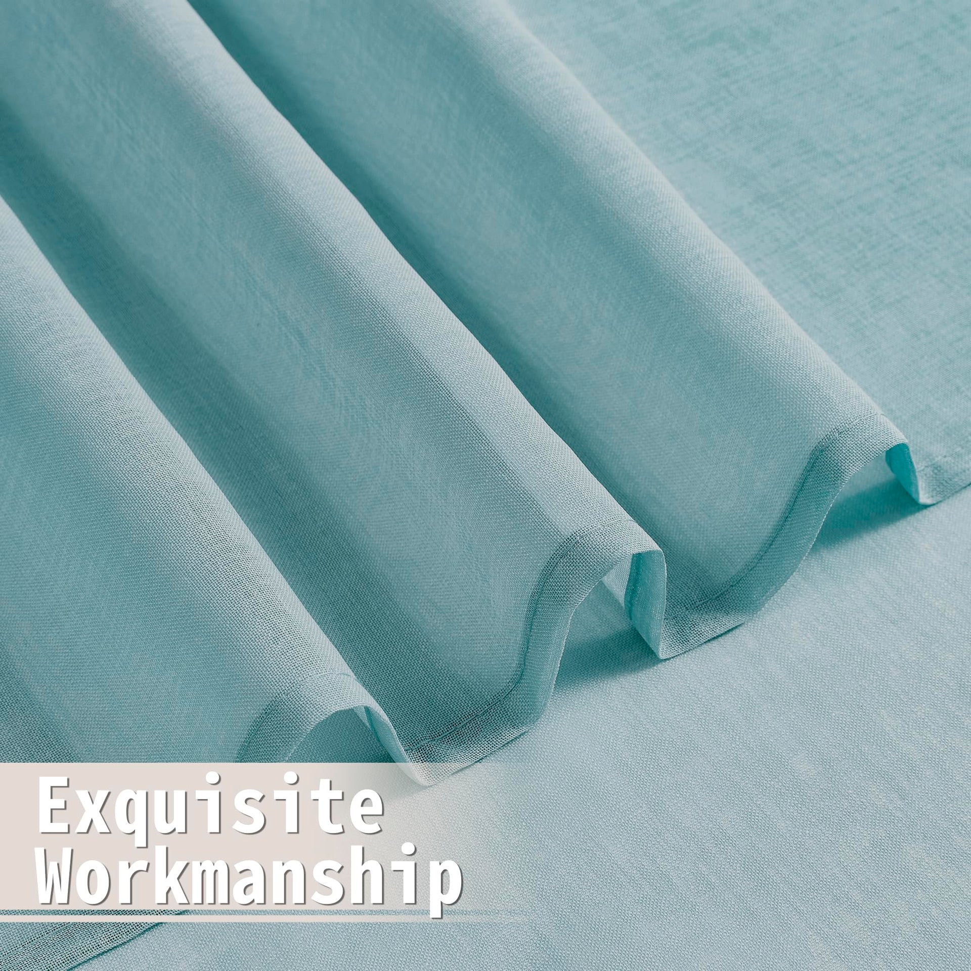 Small Sheer Door Curtain Closet Linen Textured Curtain Sheers Doorway Light Filtering Voile French Door Rod Pocket Curtains Patio Glass Doors