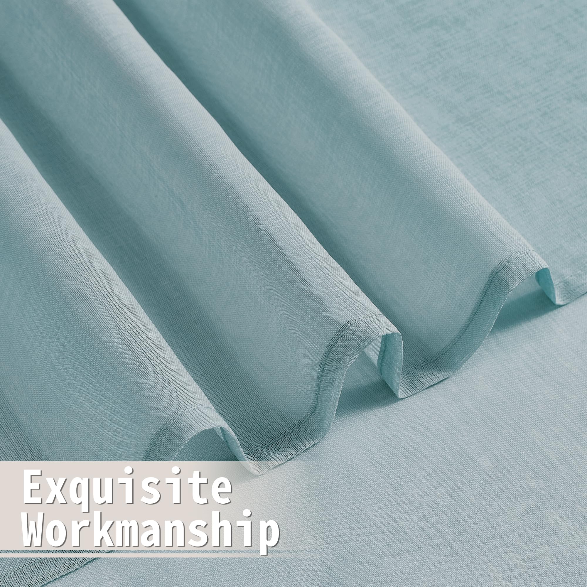 Small Sheer Door Curtain Closet Linen Textured Curtain Sheers Doorway Light Filtering Voile French Door Rod Pocket Curtains Patio Glass Doors