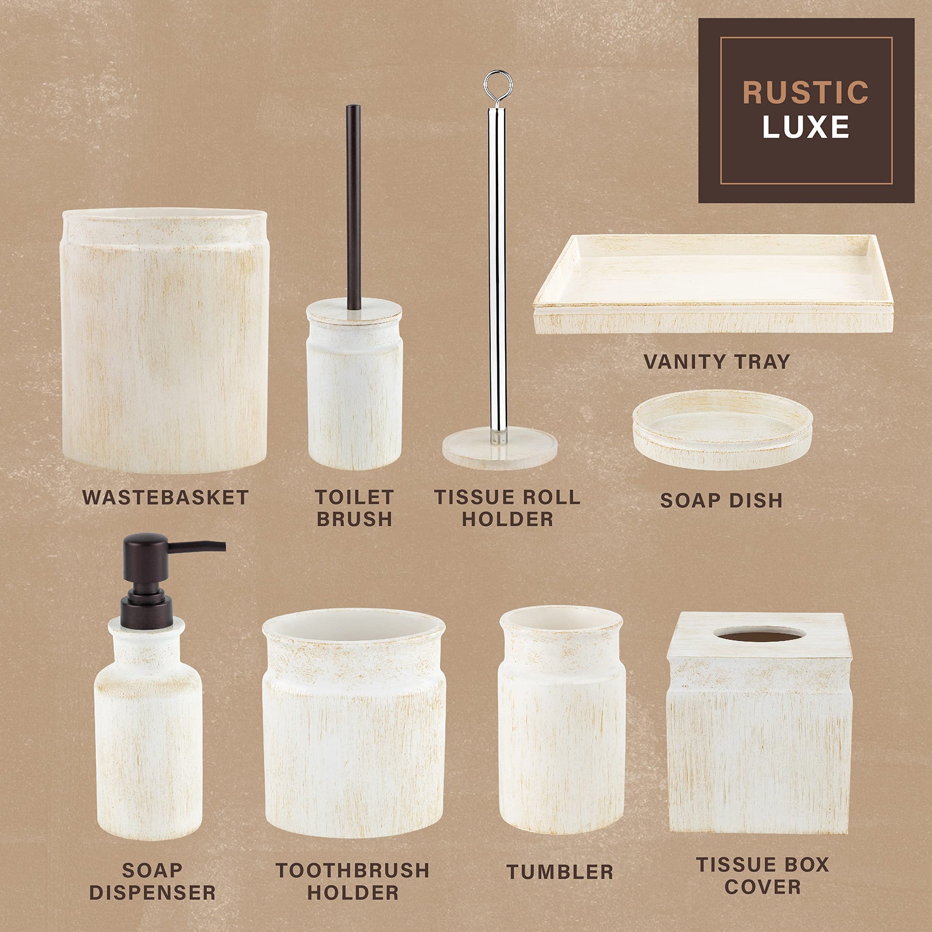 Rustic Luxe Toilet Brush and Holder Set