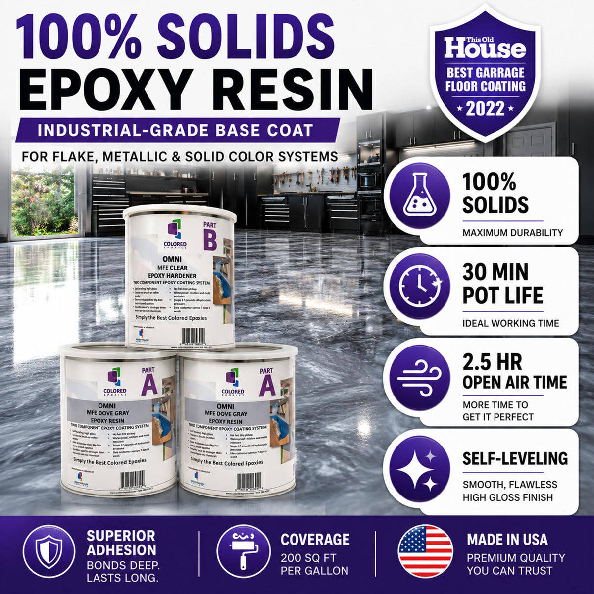 Dark Gray Epoxy Resin Coating Made with Beautiful and Vibrant Pigments (1920 Fl Oz)
