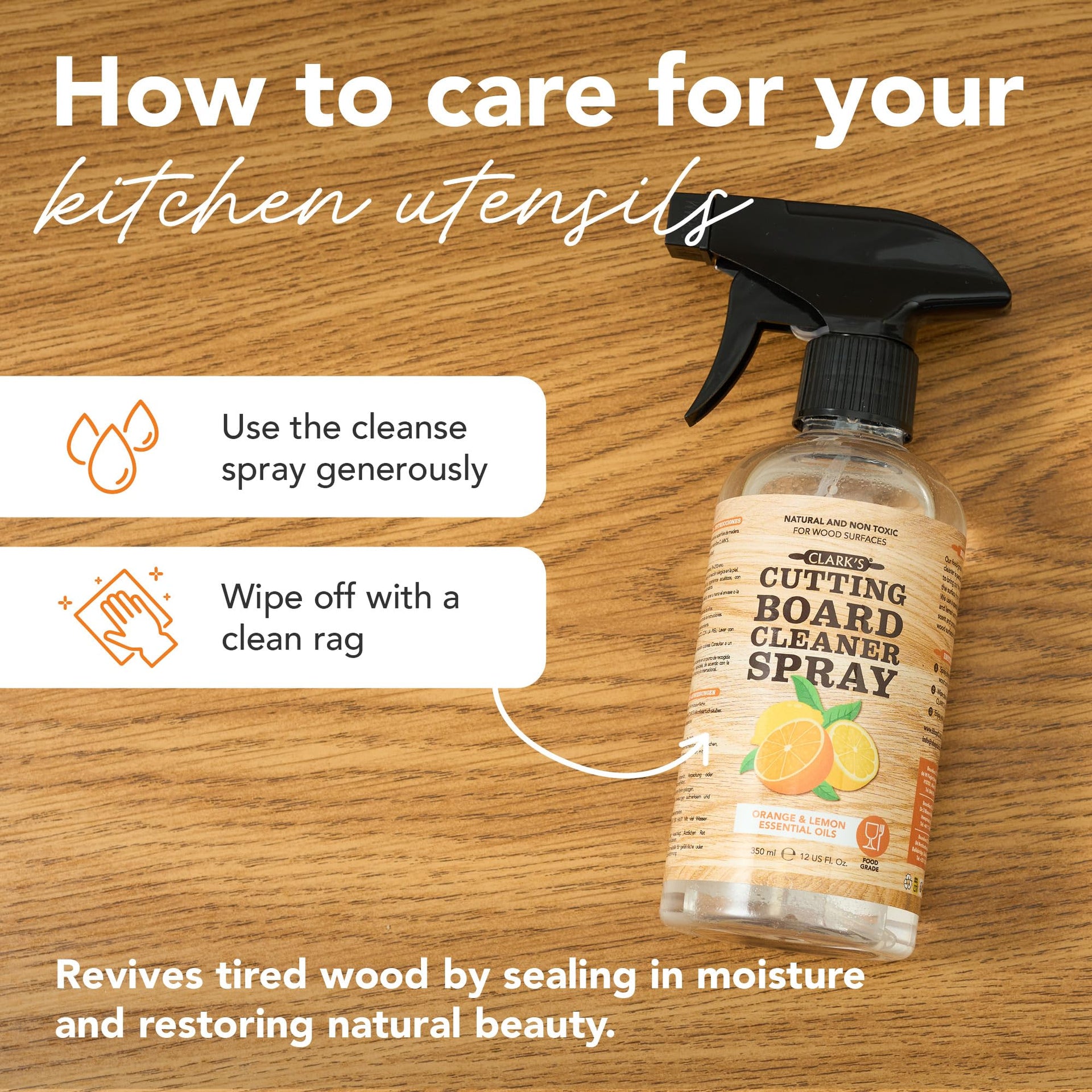 Cutting Board Spray Cleaner 12 oz (2 Count)