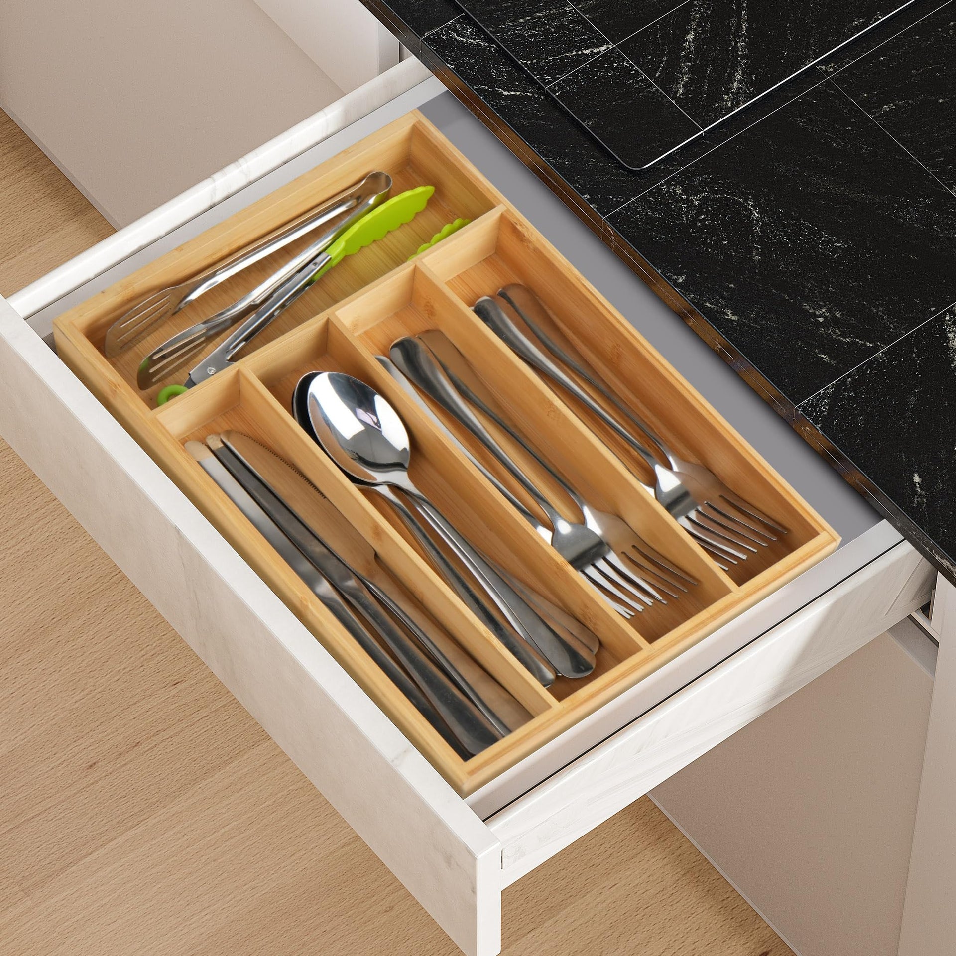 Bamboo Kitchen Drawer Organizer