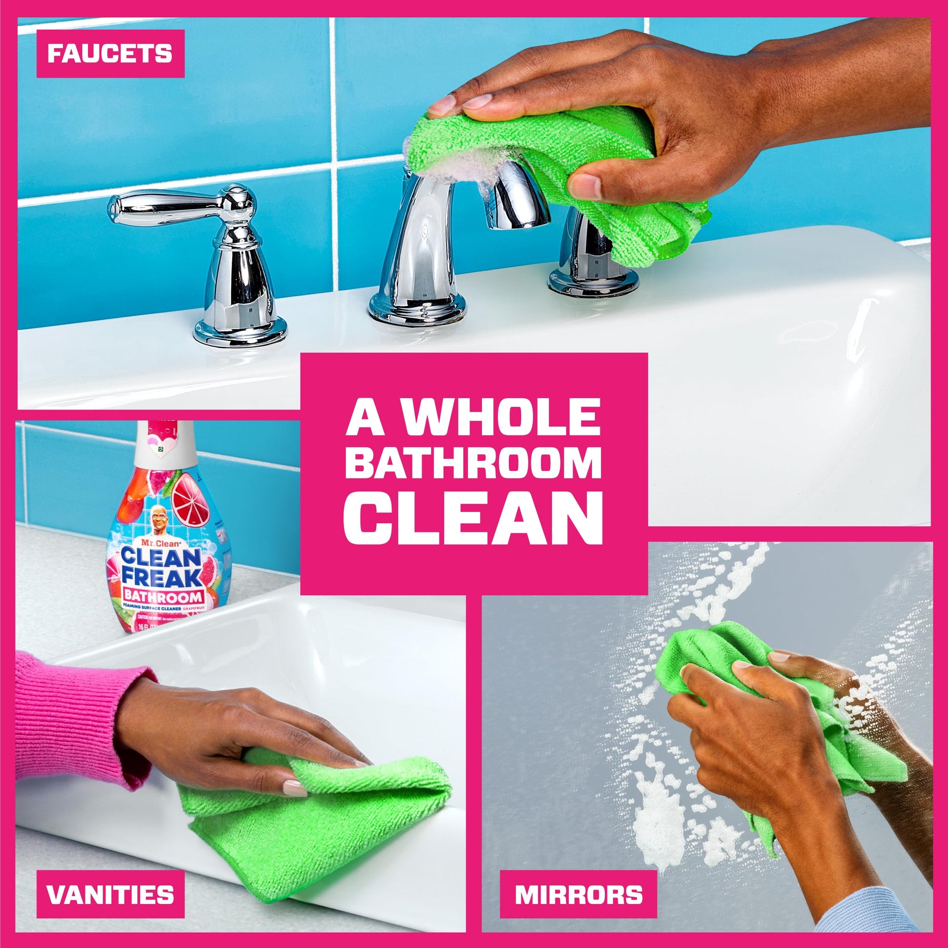 Clean Freak Foaming Bathroom Surface Cleaner Multi (64 Fl Oz)