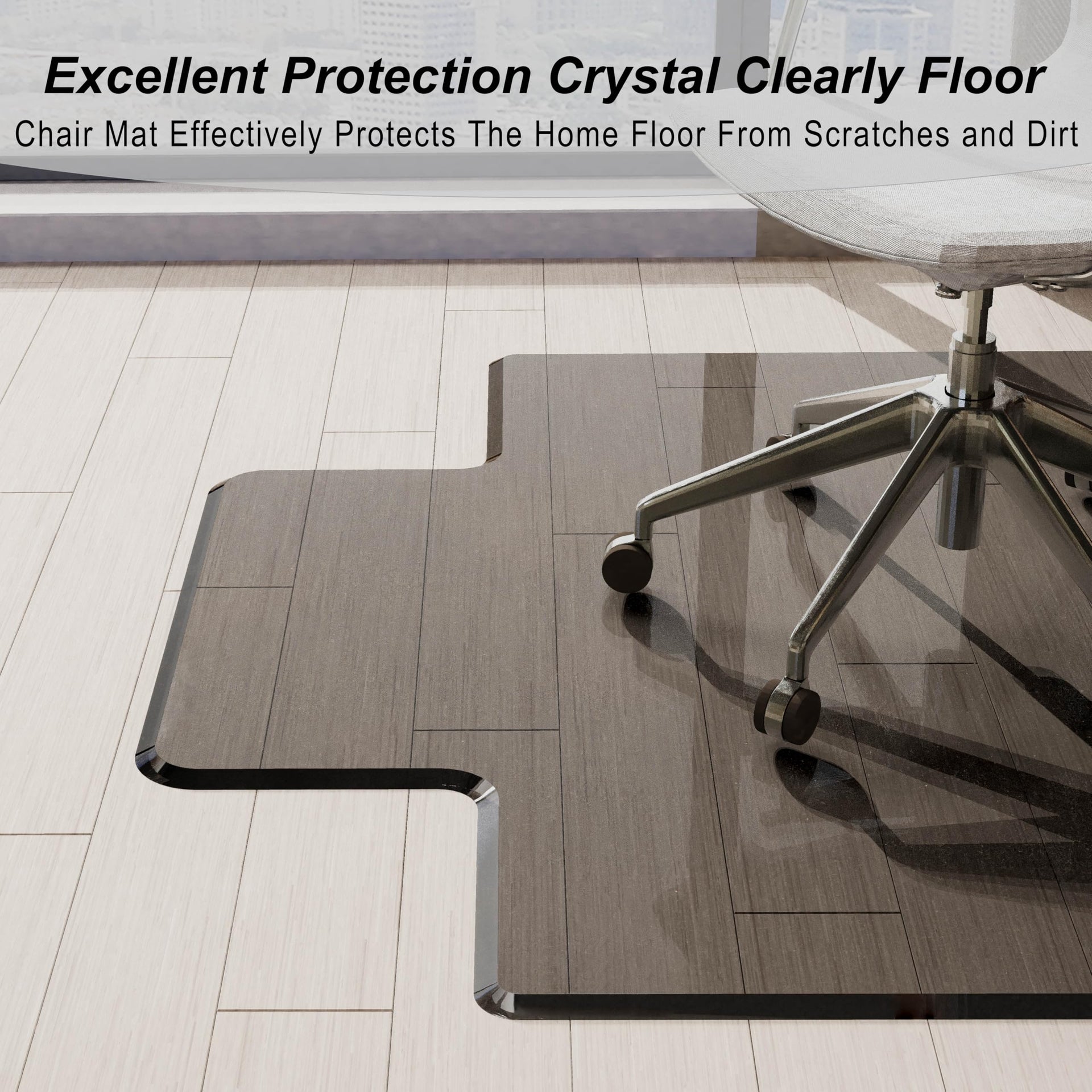 Beveled Edge Office Chair Mat for Carpet or Hardwood Floor