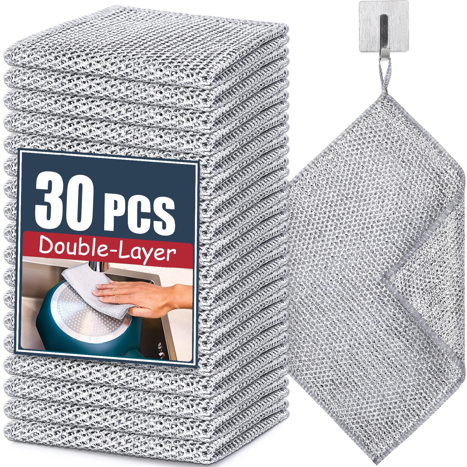 30 Pcs New Upgrade Steel Wire Dishcloth (30 Count)