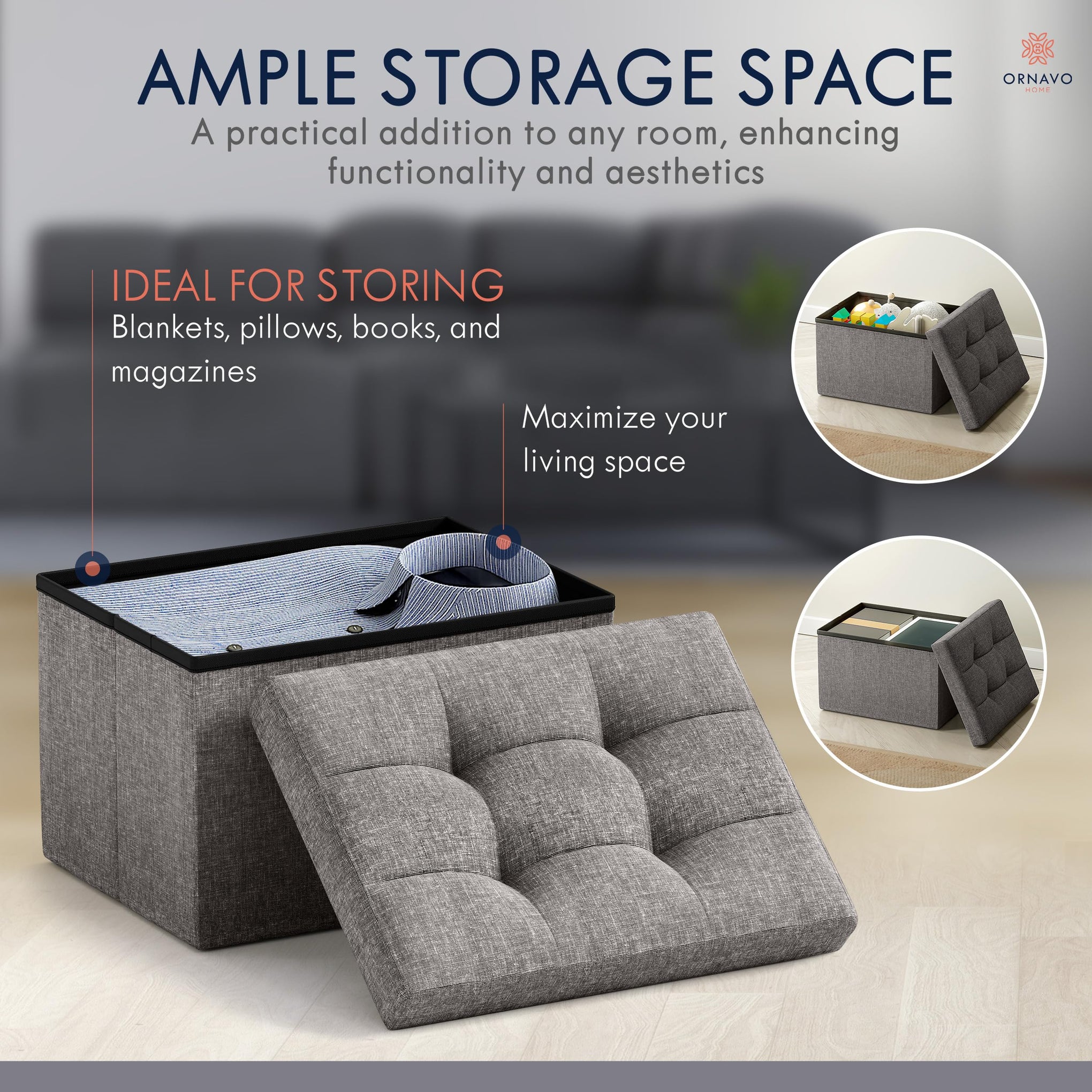 Small Rectangle Ottoman Set of 2 (2 Count)