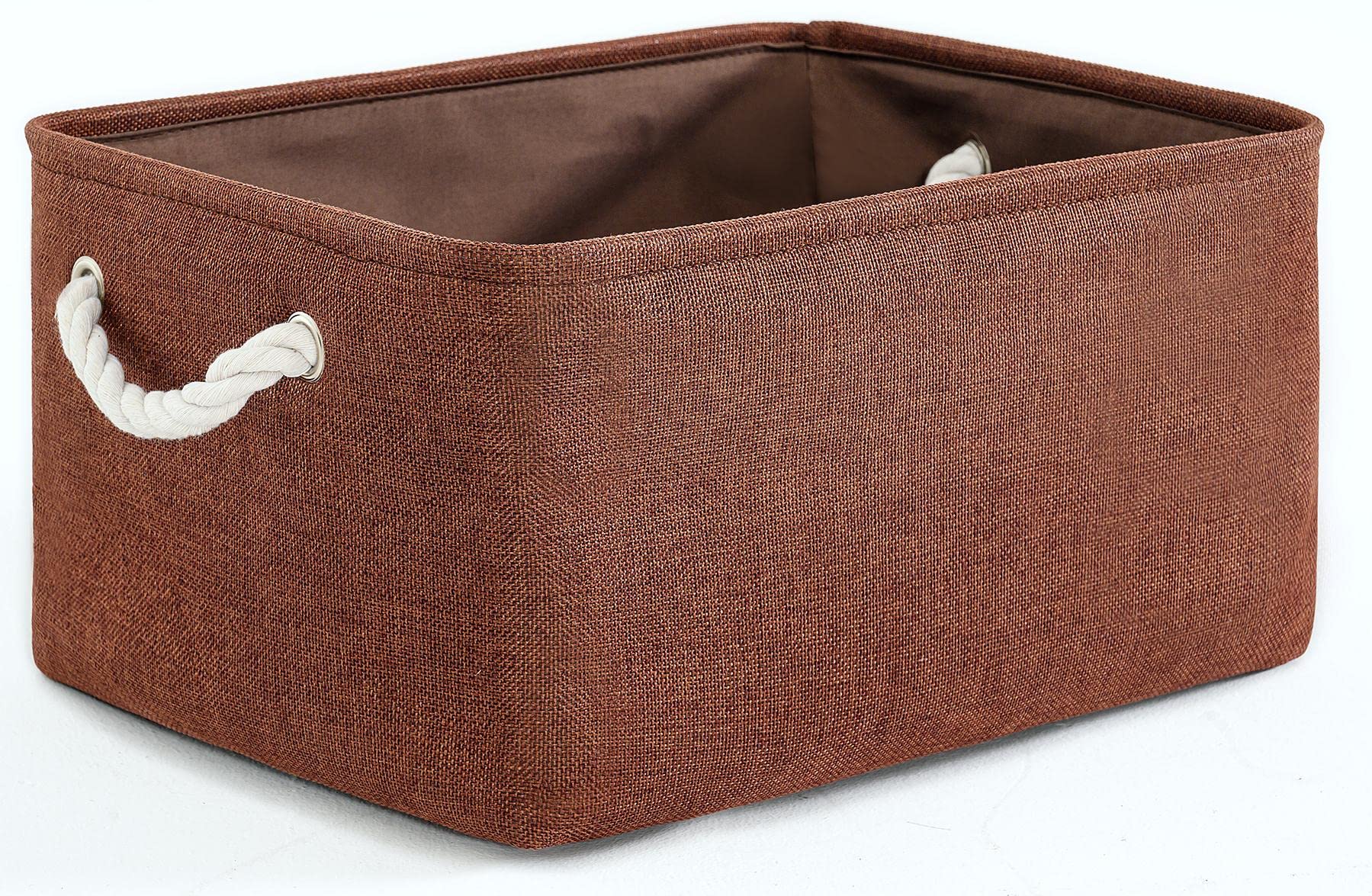 Decorative Basket Rectangular Fabric Storage Bin Organizer Basket with Handles for Clothes Storage