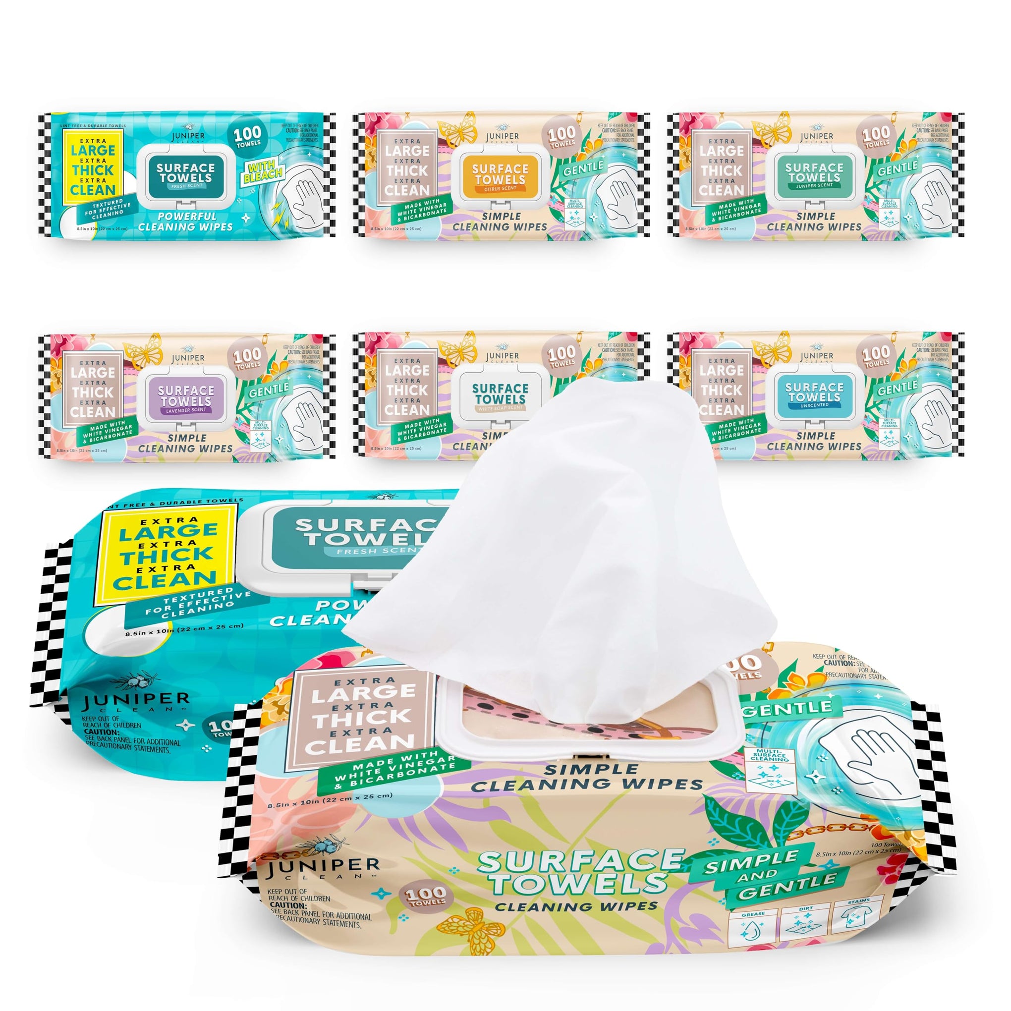 6 Packs Surface Cleaning Wipes (600 Count)