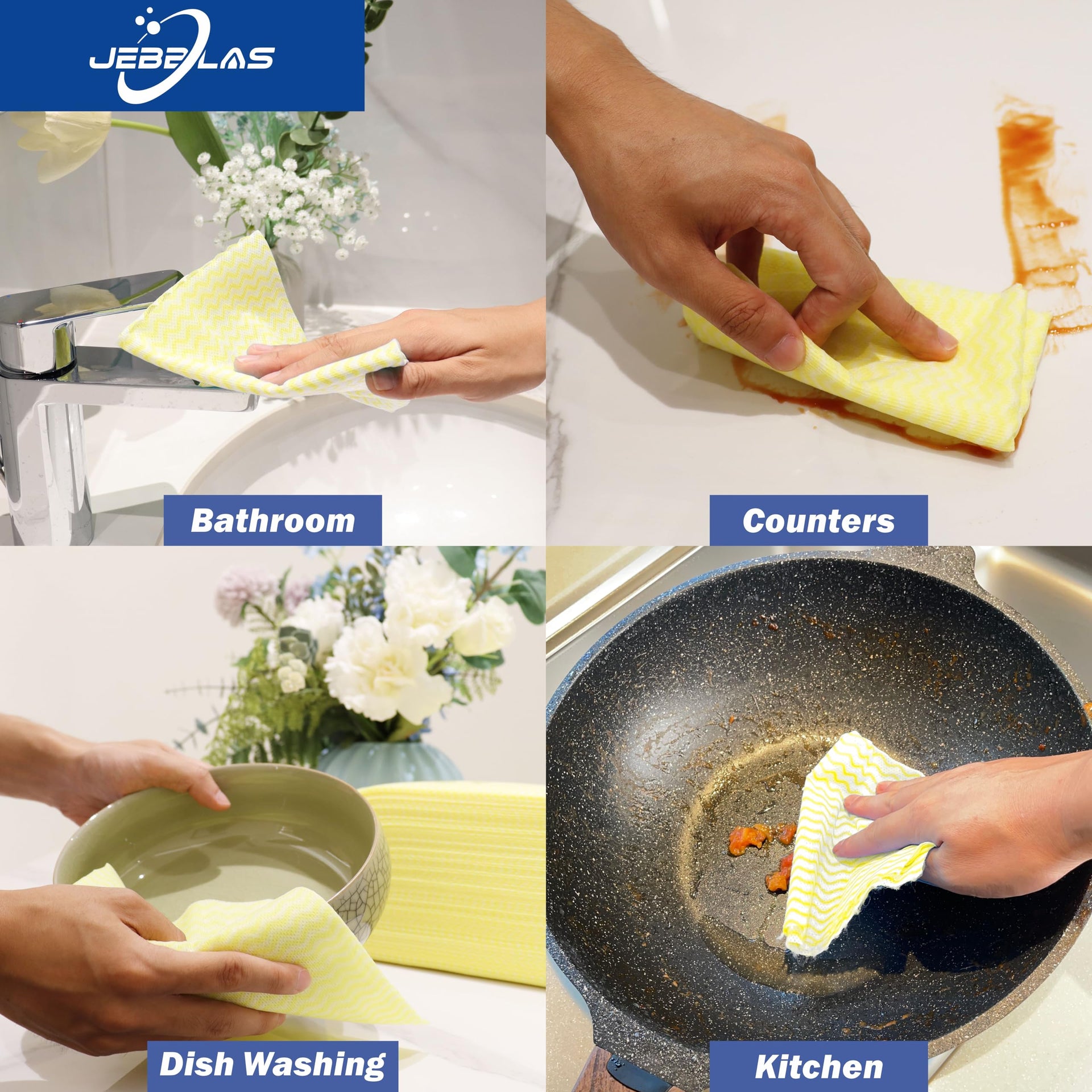 Handi Wipes Reusable Cloths Dry Cleaning Cloths Dish Towel Dish Cloths Handy Cleaning Wipes (50 Count)