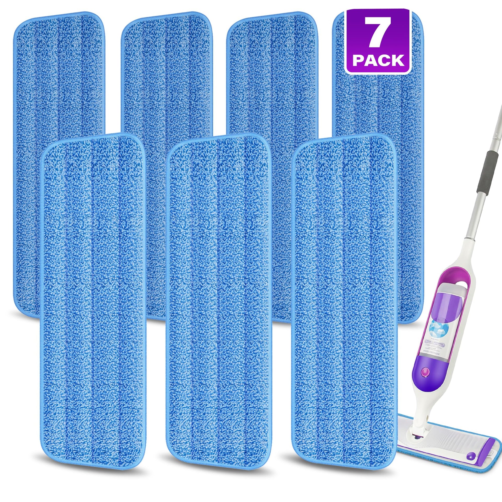 7 Pack Washable Mop Pads for Swiffer PowerMop (7 Count)