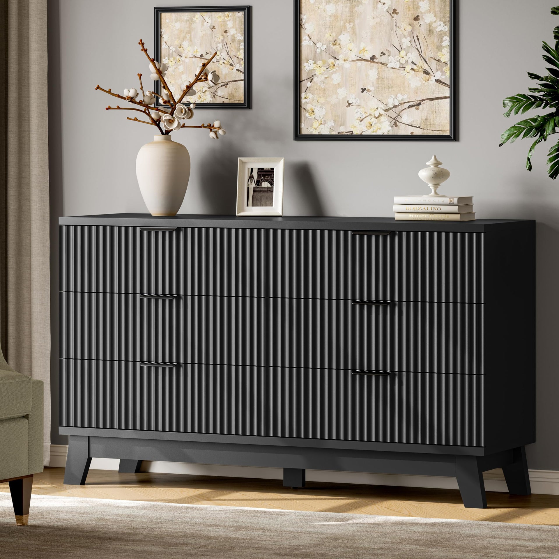 Fluted Dresser with 6 Drawers