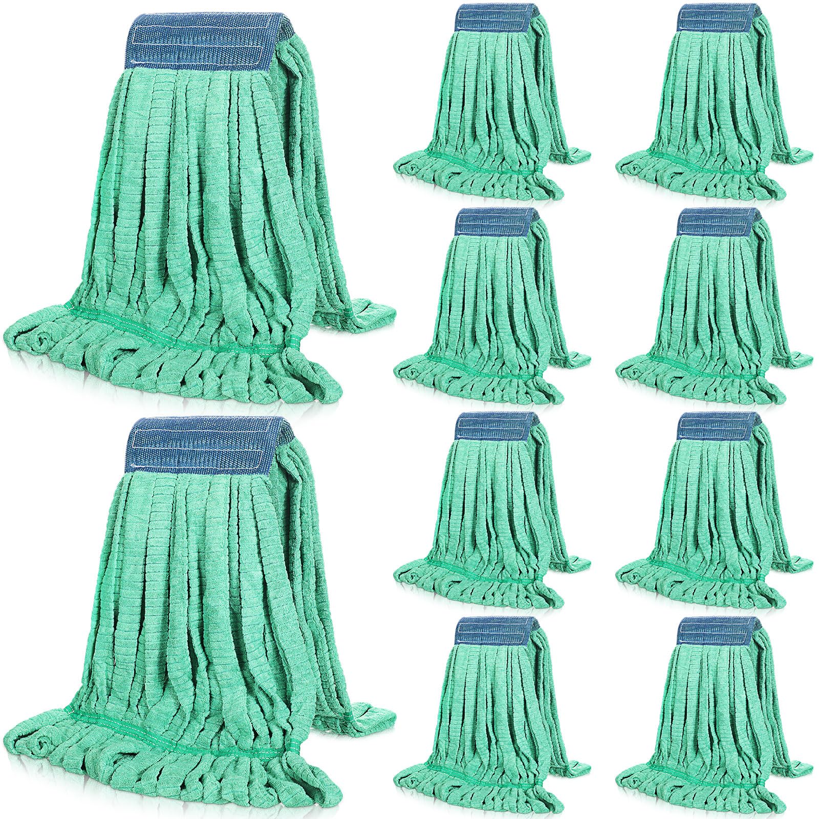 10 Pcs Commercial Mop Head Replacement Tube Microfiber Mop Heads for Floor Cleaning Industrial Mop Heads Looped End Wet Mop Head Refill for Home Commercial Industrial Use