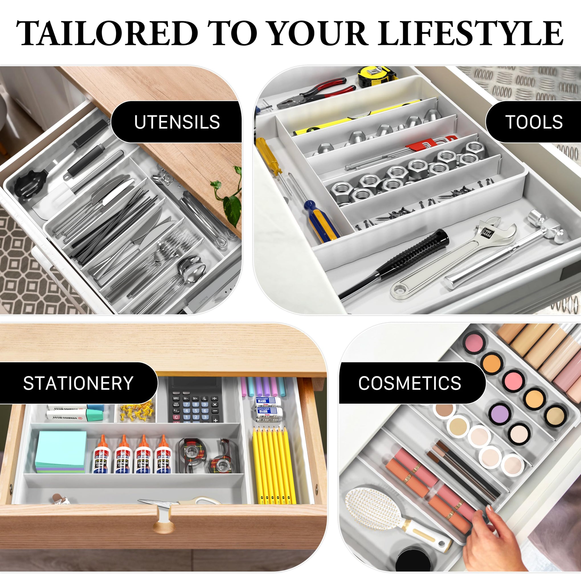 Expandable Kitchen Drawer Flatware Organizer
