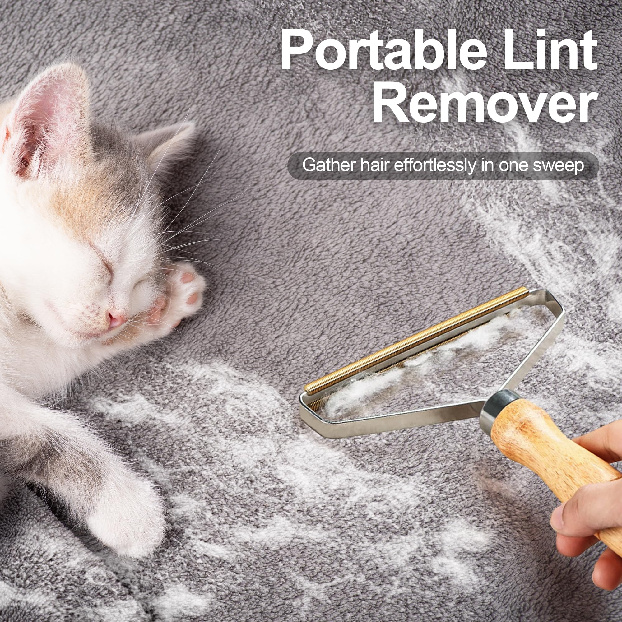 Rubber Pet Hair Removal Broom with Lint Fur Remover Tool