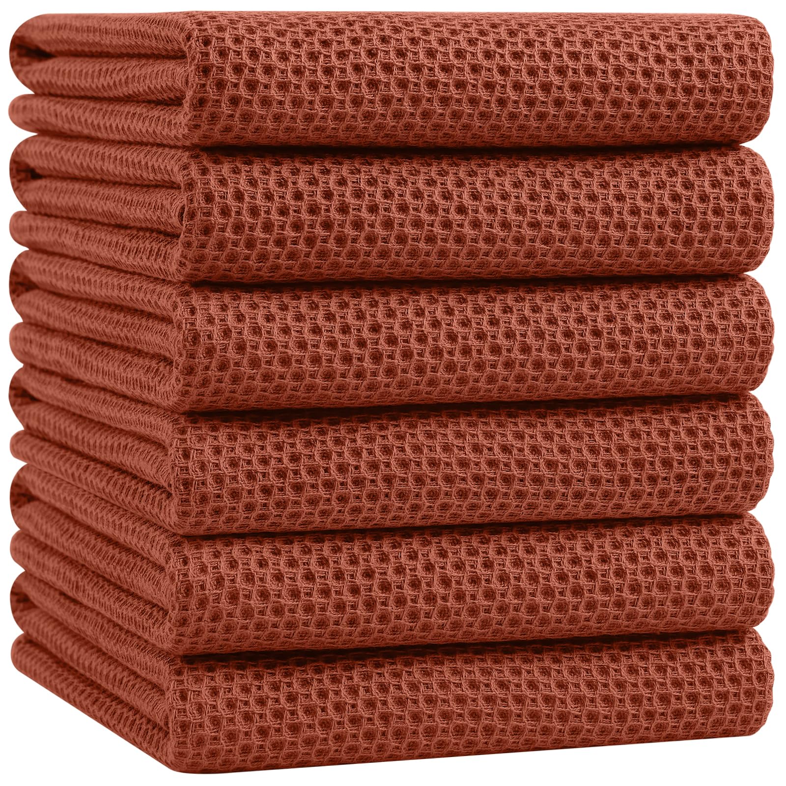 100% Cotton Oversized Waffle Weave Kitchen Towels 6 (6 Count)