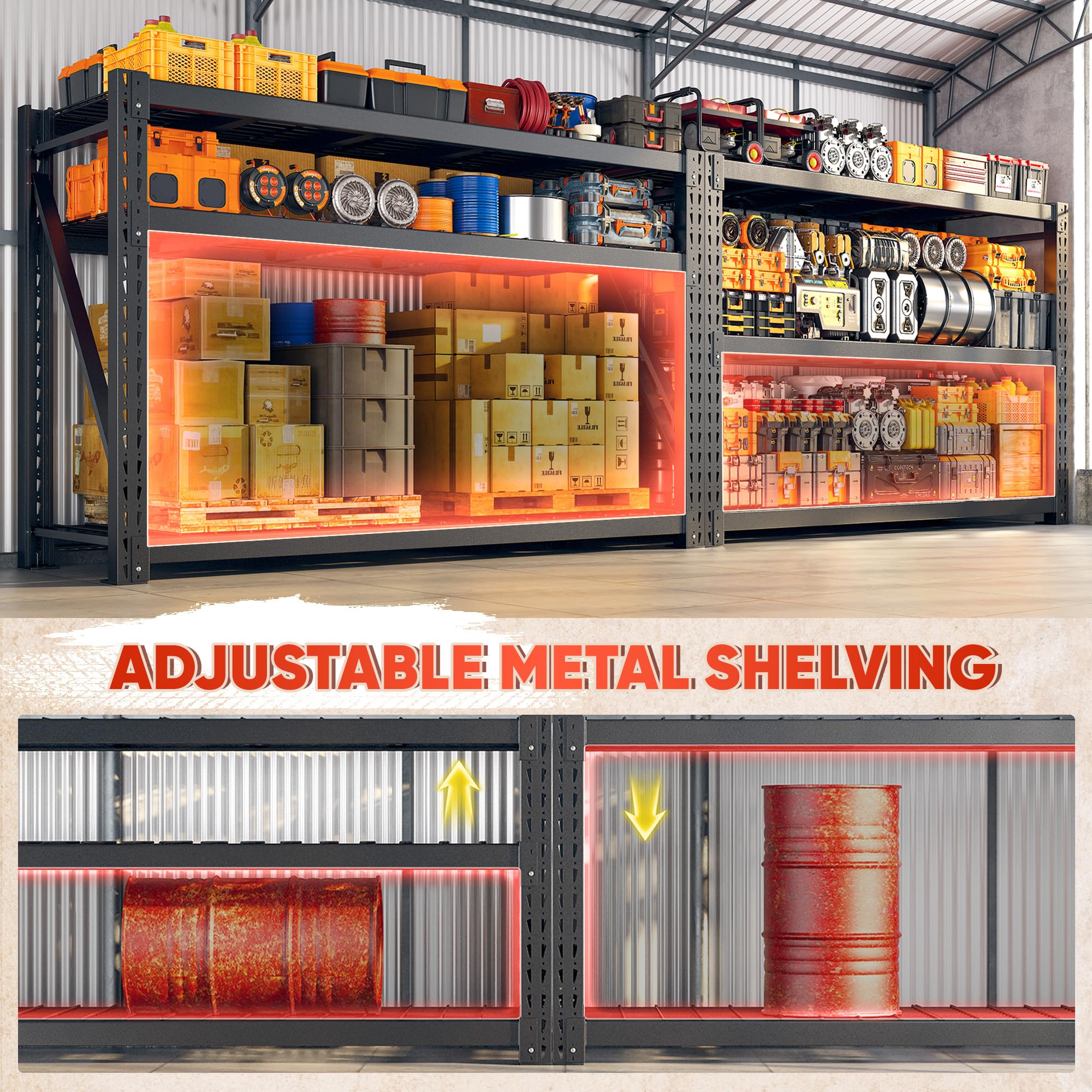 7050LBS Heavy Duty Garage Shelving (3 Count)