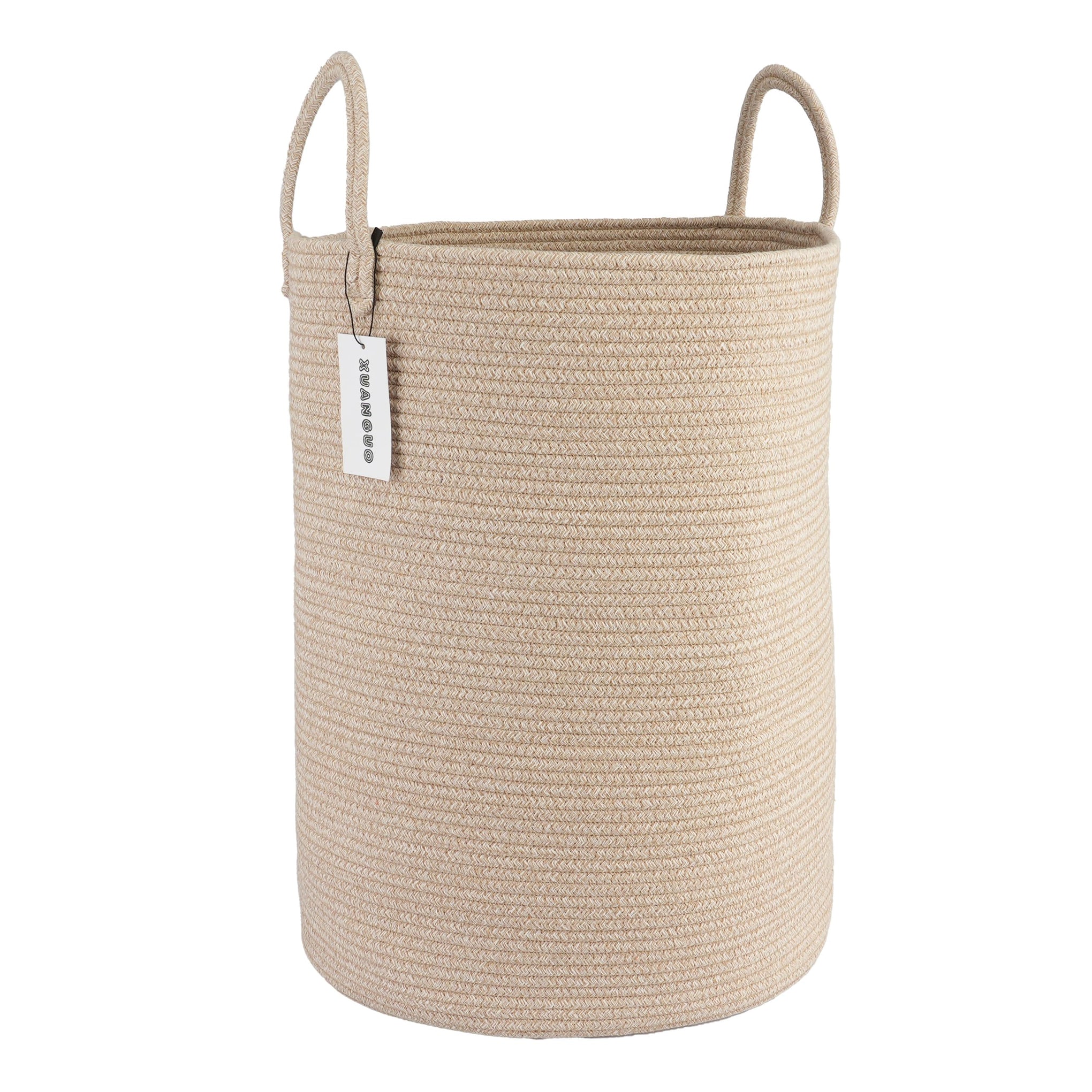 Cotton Rope Laundry Basket Hamper for Clothes Large Oatmeal