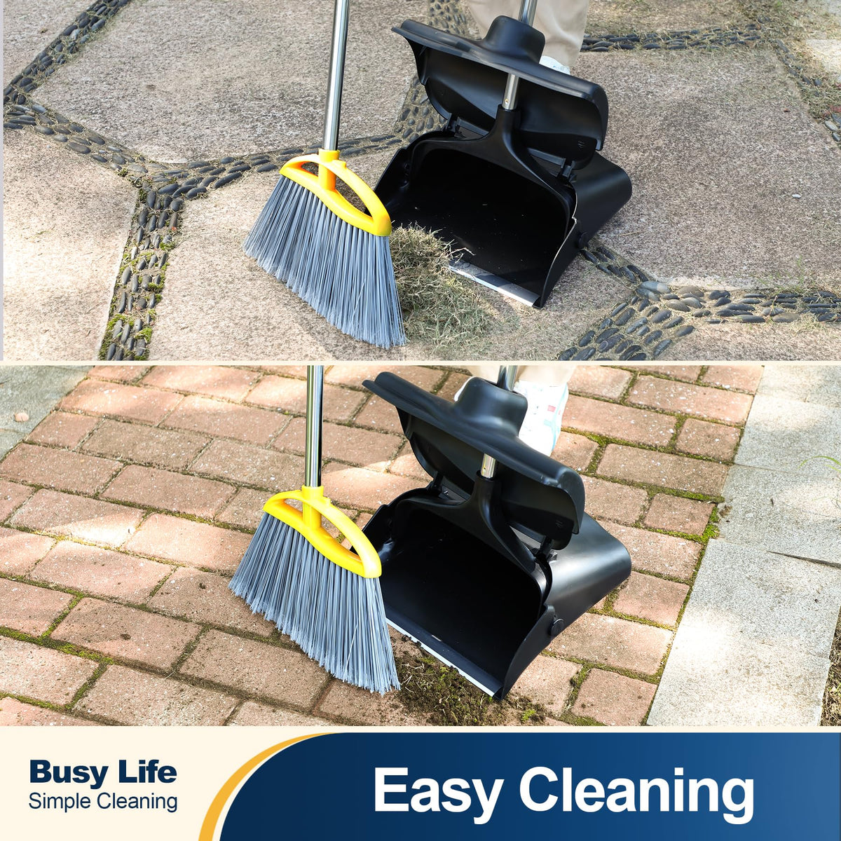 Commercial Dustpan with Wheels and Windproof Cover Indoor&Outdoor