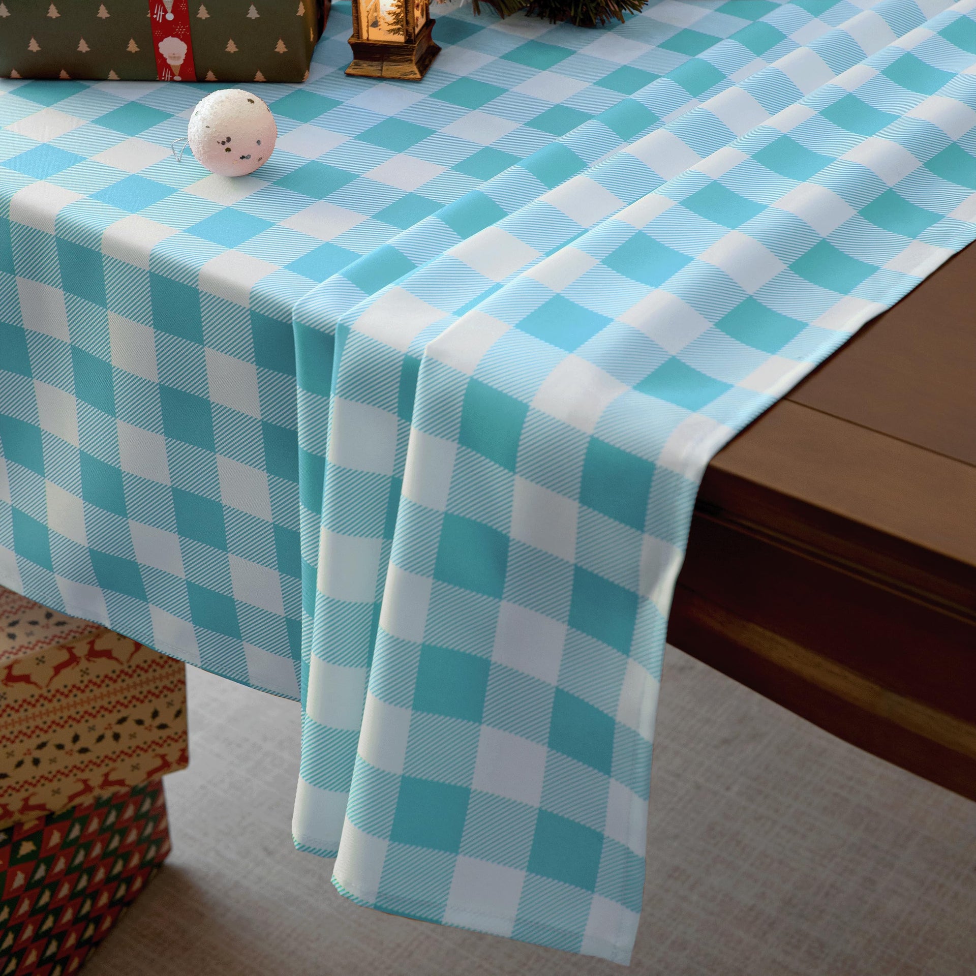 Classic Gingham Plaid Tablecloth Fabric