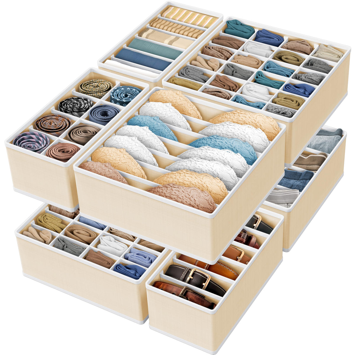 Closet Underwear Organizer Drawer Divider Assorted 7 pcs (7 Count)