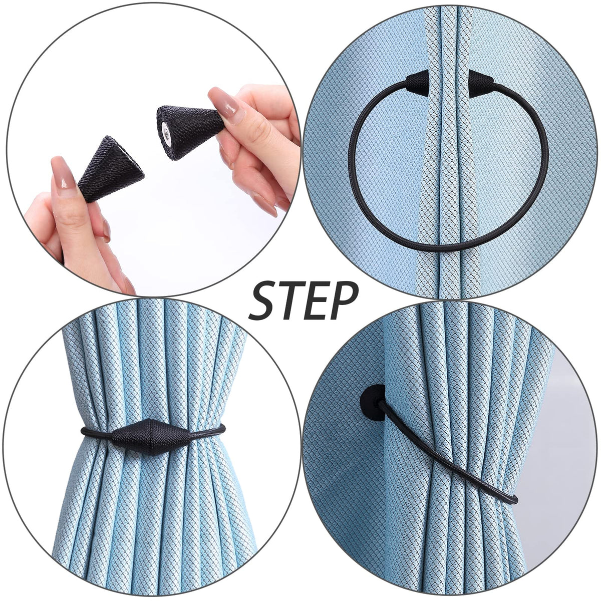 2 PCS Magnetic Curtain Tiebacks