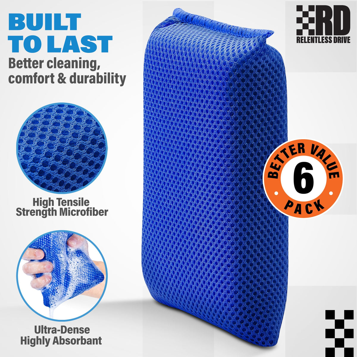 Bug Sponge for Car Washing (6 Count)