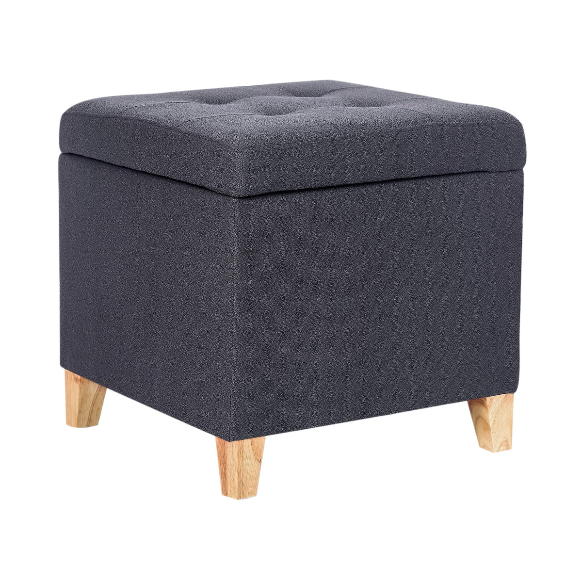 Storage Ottoman Bench with Solid Wood Legs
