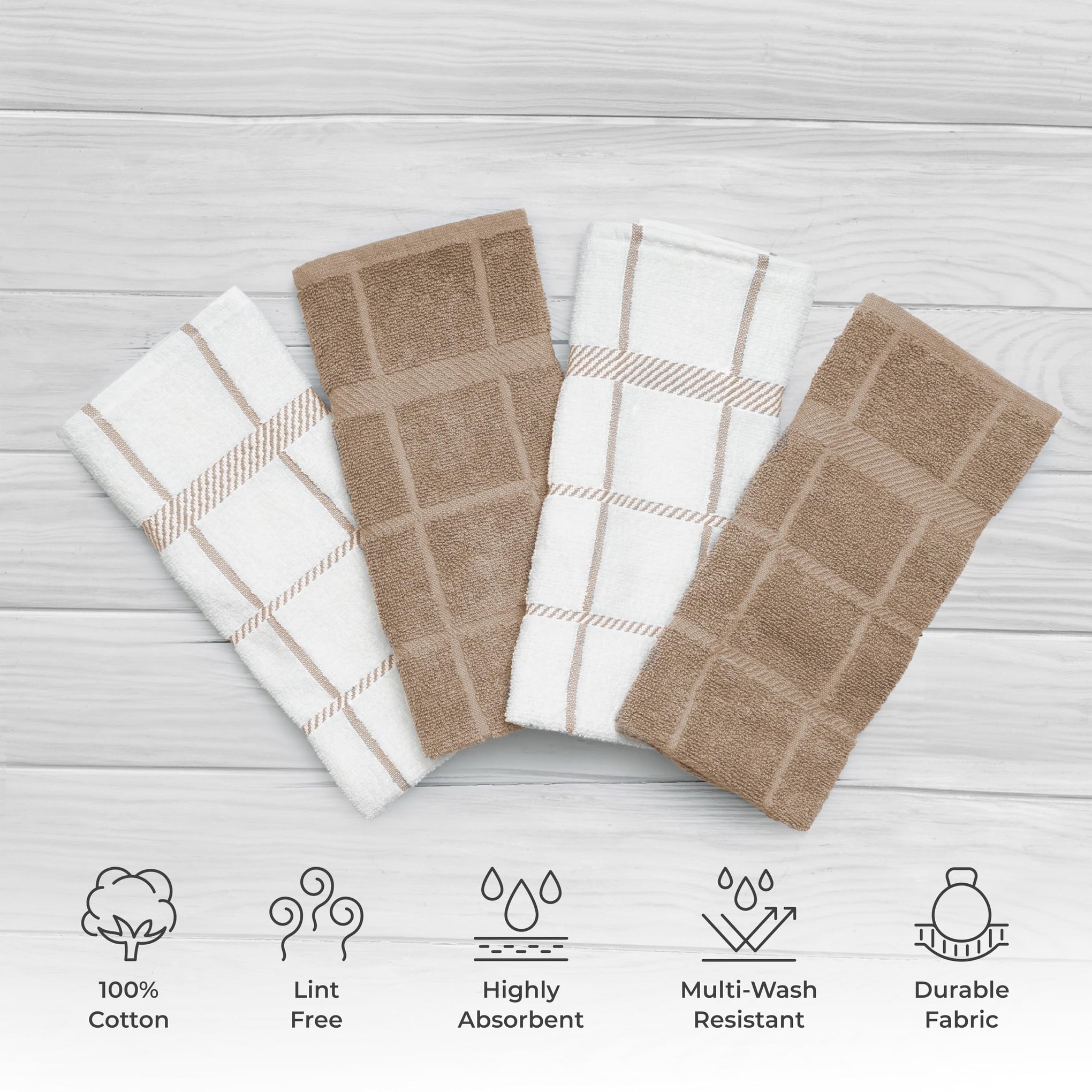 100% Cotton Terry Dish Cloth & Dish Towel (6 Count)