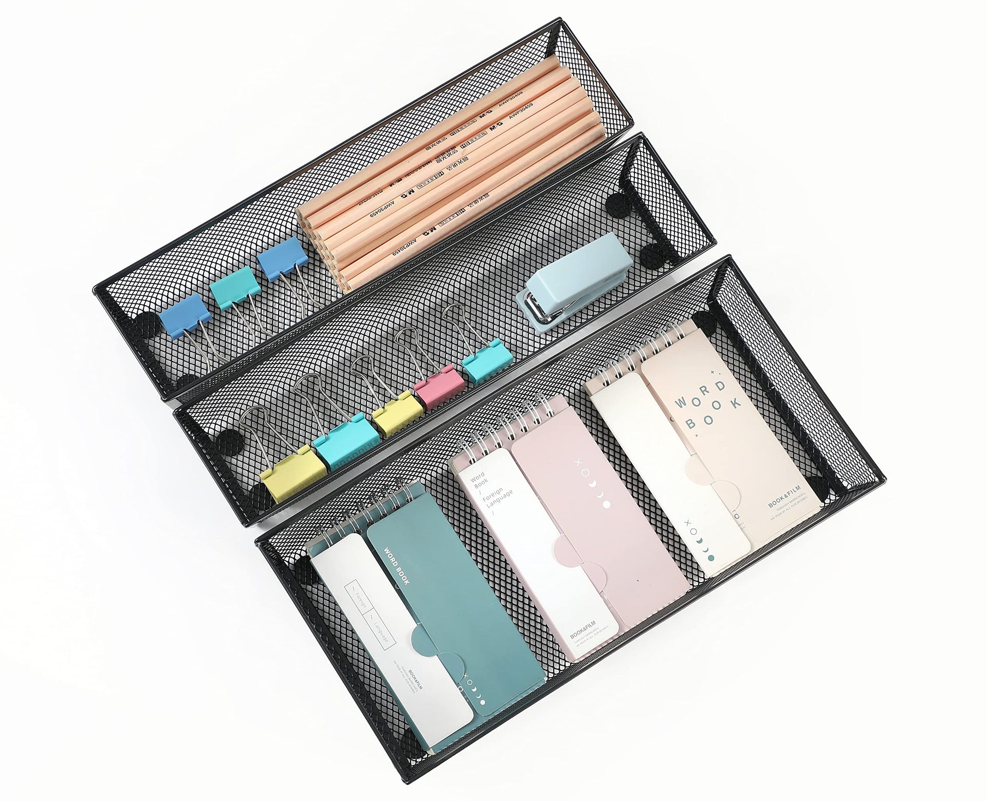 3 Pack Mesh Flatware Drawer Organizer for Kitchen (3 Count)