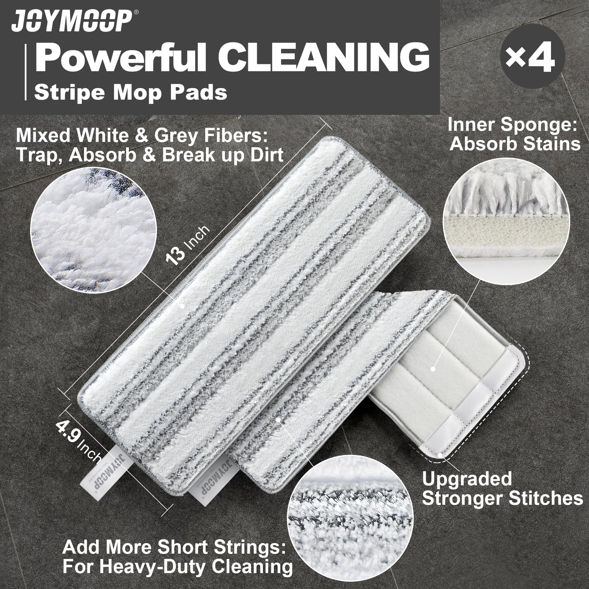 Flat Mop Replacement Pads (4 Count)