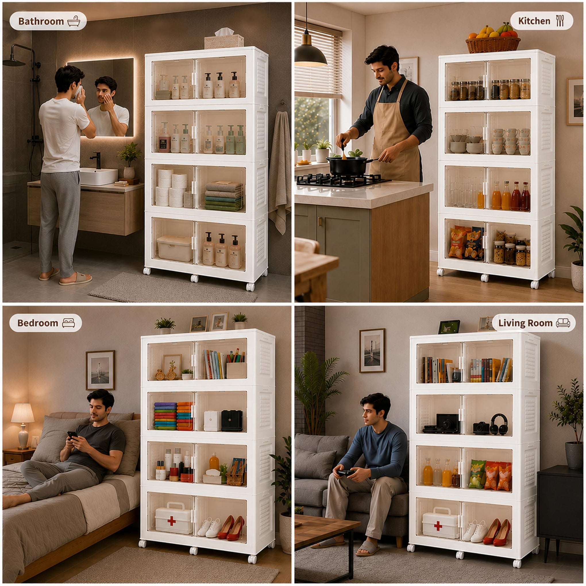 752QT 188GAL Large Collapsible Closet Organizer (4 Count)