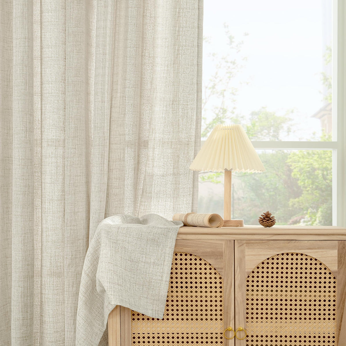 Short Linen Curtains 40 Inches Long for Kitchen Window 2 Panels (2 Count)