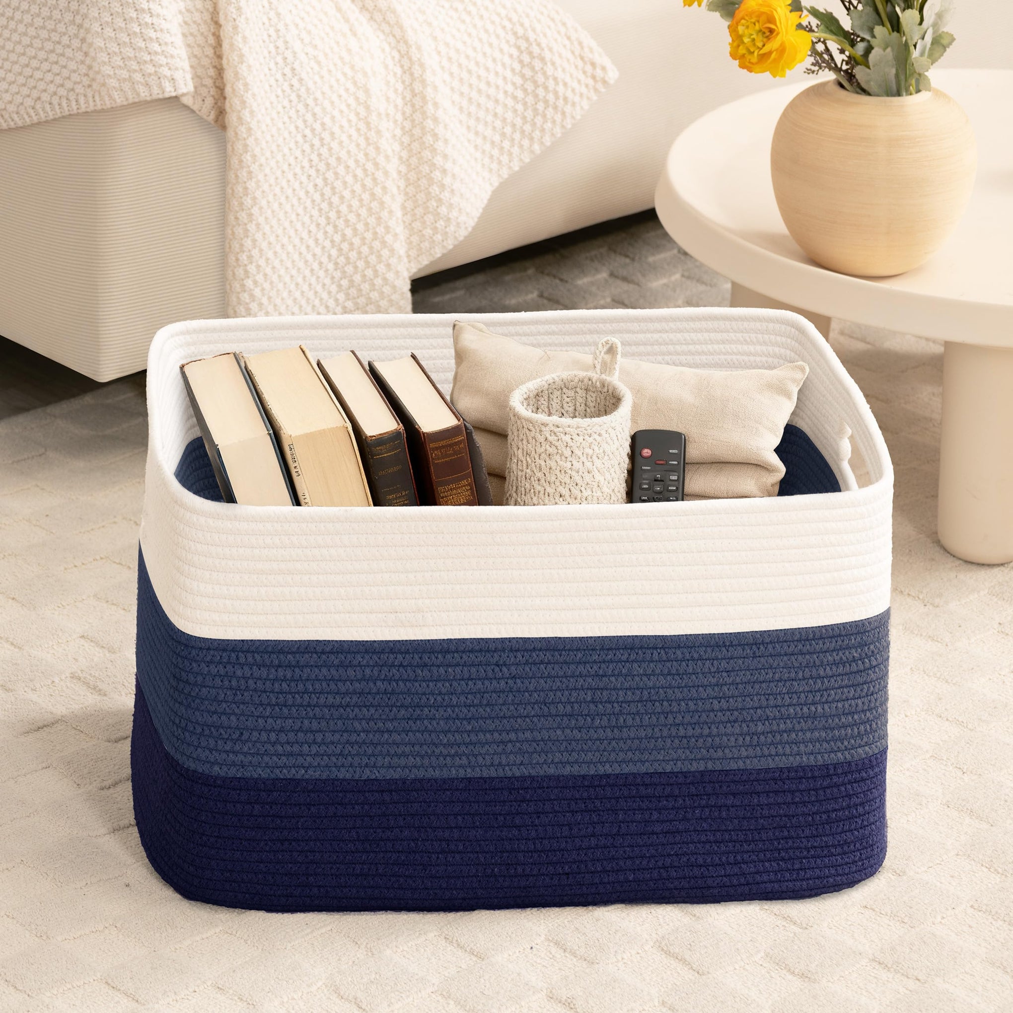 60L Woven Laundry Basket Hamper with Handles