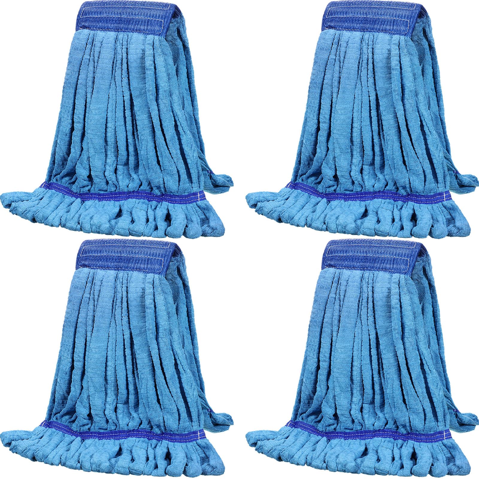 4 Pcs Microfiber Commercial Mop Head Replacement Tube Industrial Looped End Mop Heads Refill for Floor Cleaning for Home Commercial Industrial Use