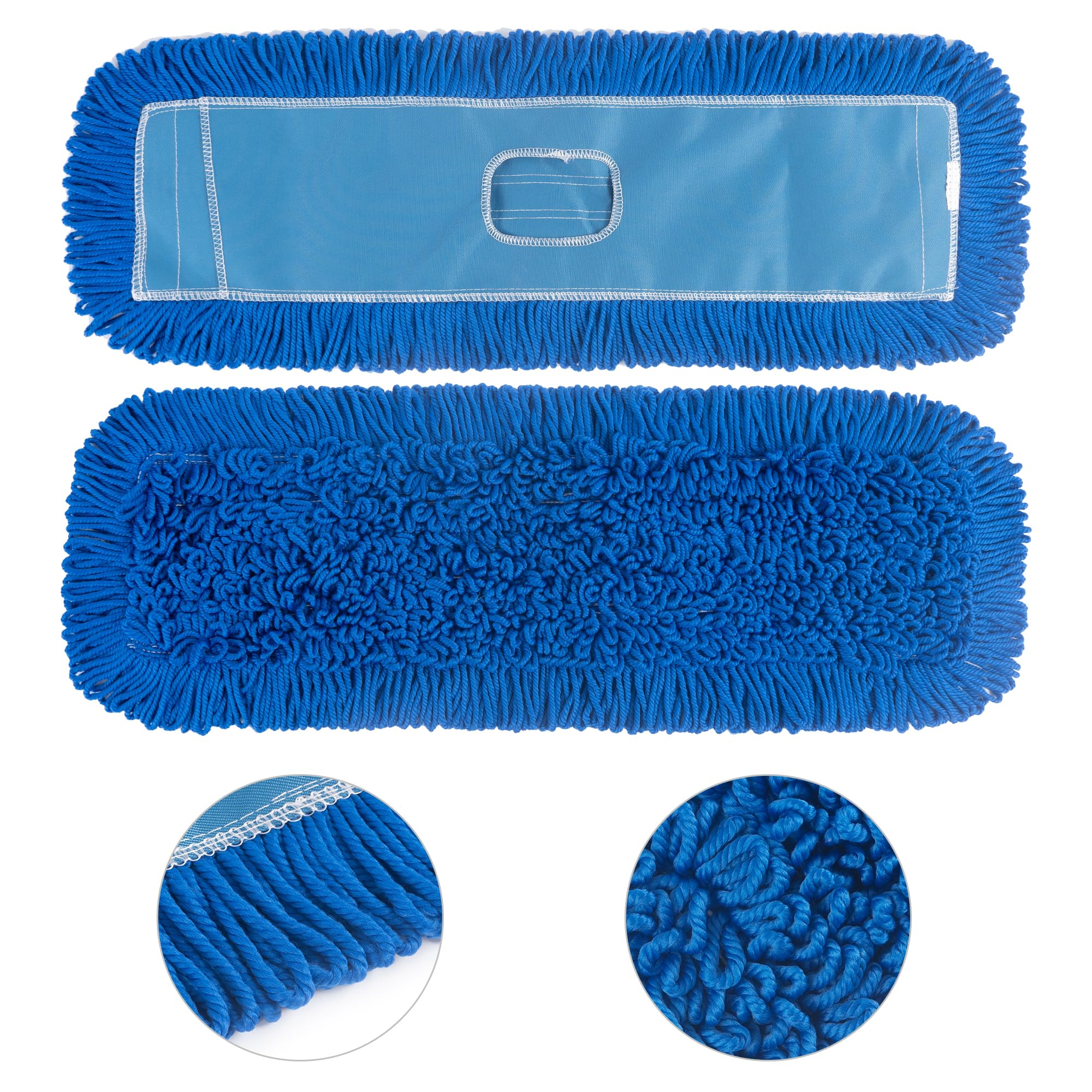 Matthew 36'' Microfiber Loop Dust Mop Washable Commercial&Residential Heavy Duty Mop Head Replacement Premium Absorbent Industrial Dust Mop Refill Pads for Hardwood - ModHome Supplies