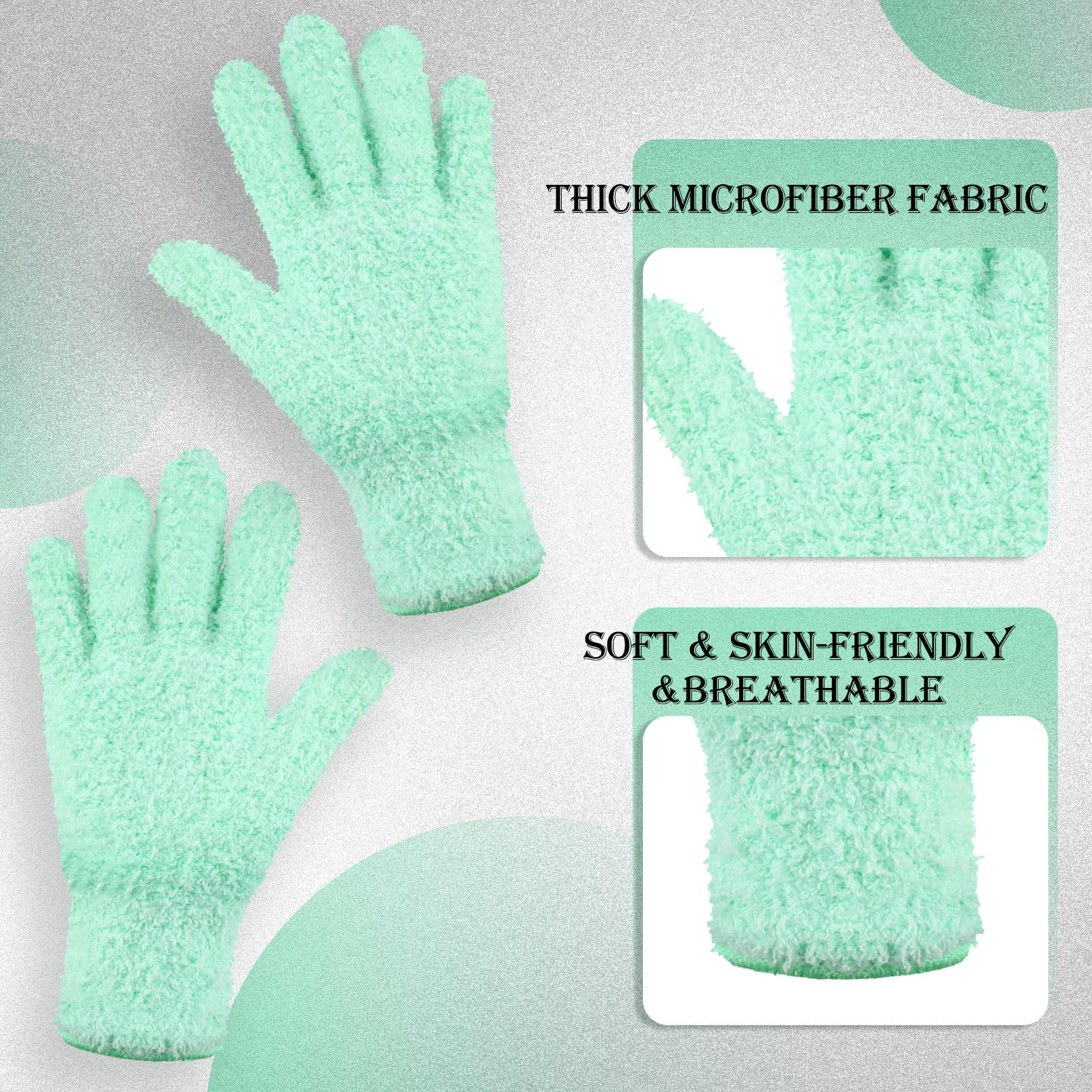 12 Pairs Microfiber Dusting Gloves for Plants Leaf (12 Count)