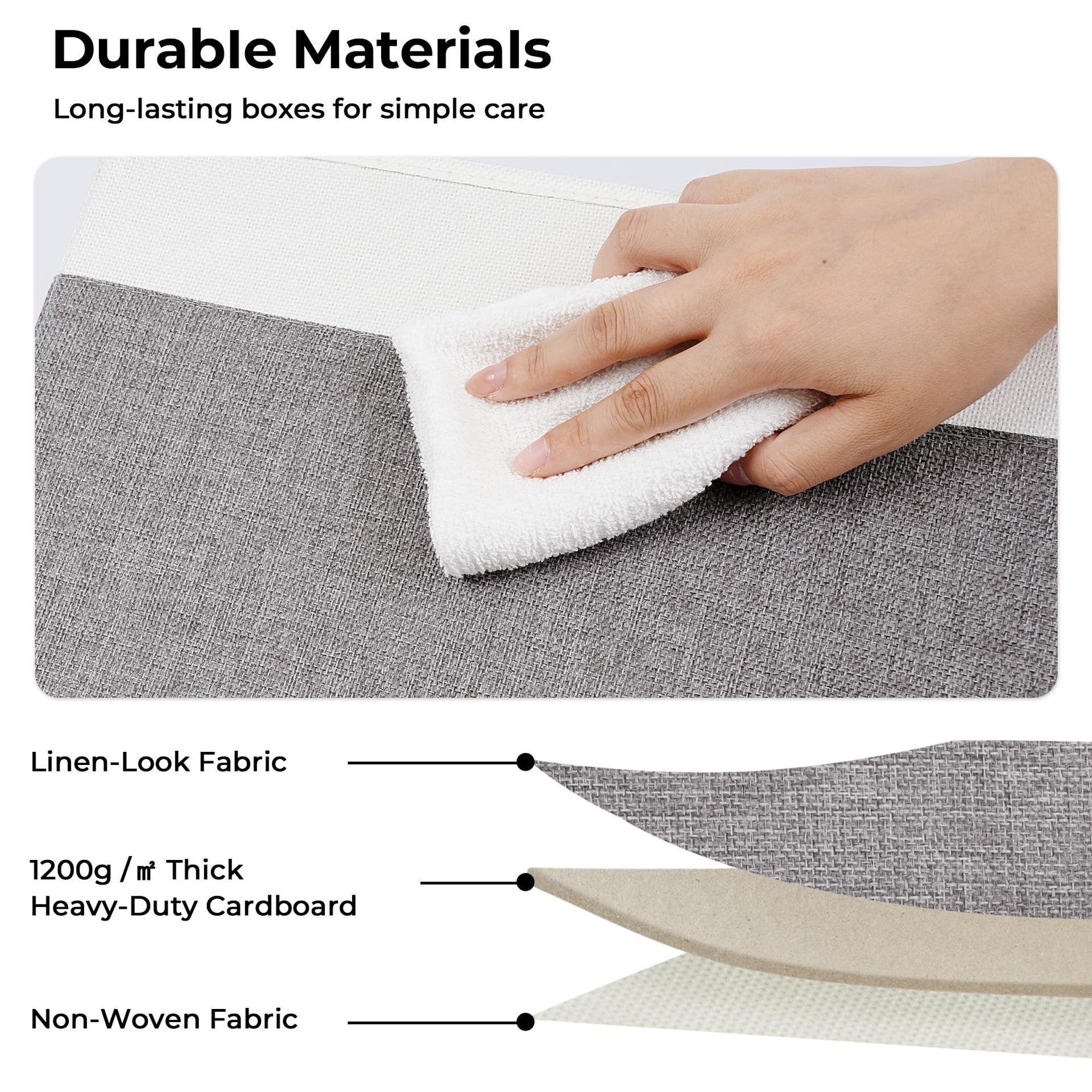 Closet Storage Bins with Label (3 Count)