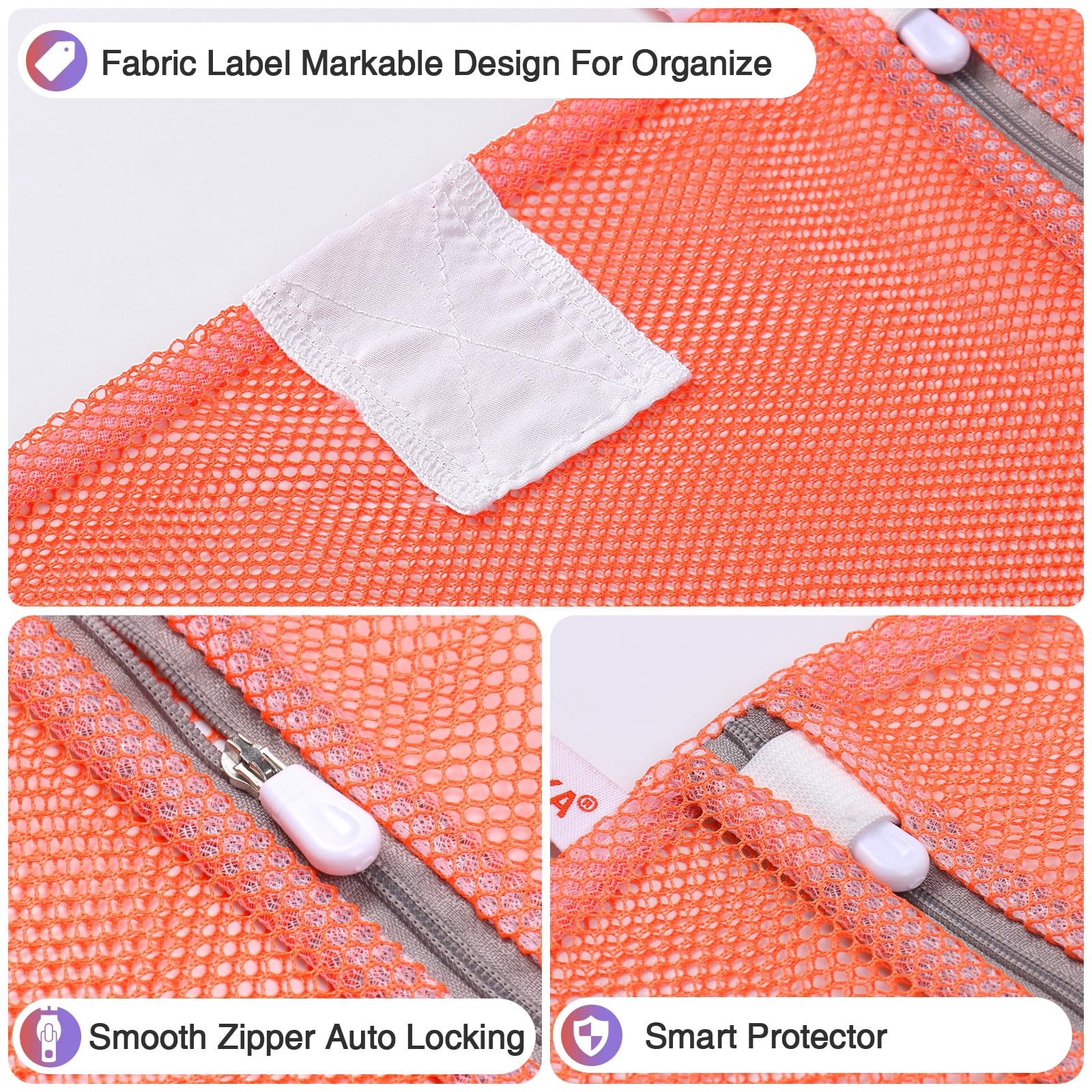 5 Pack Mesh Laundry Bags with ID Label (5 Count)