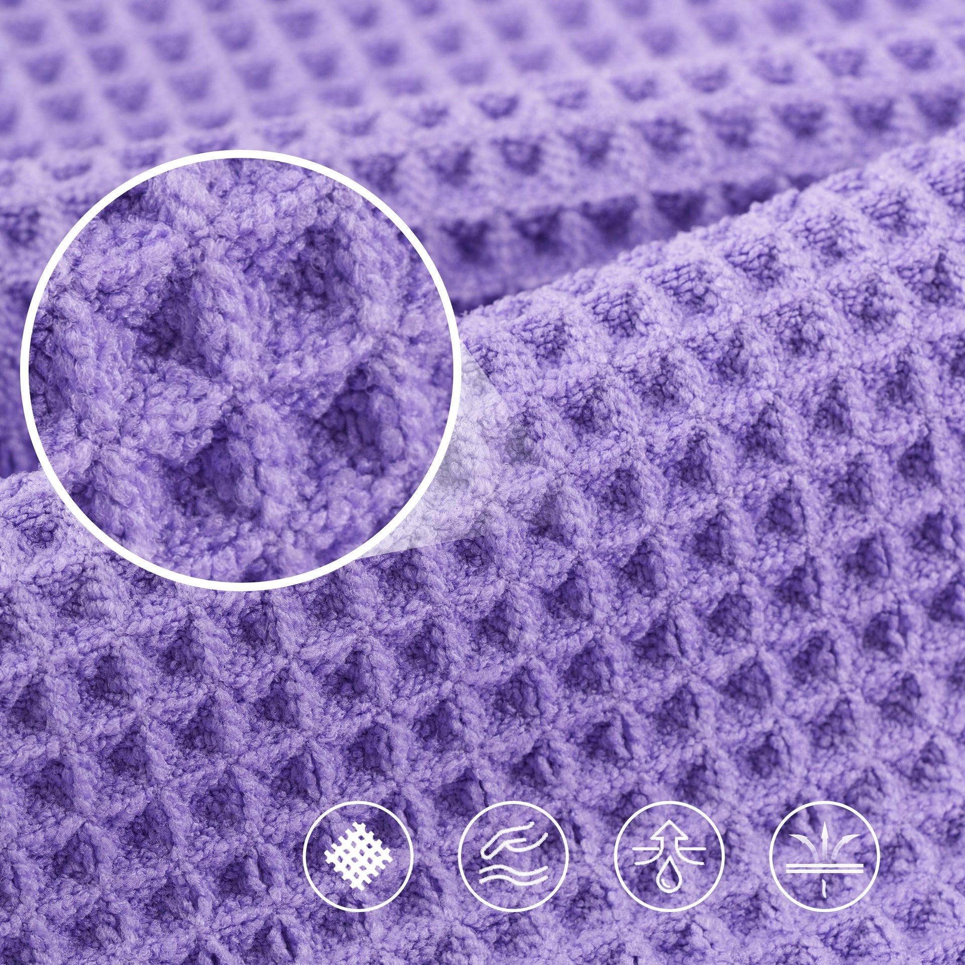 430 GSM Poly Blend Microfiber Quick Dry Waffle Bath Towel (4 Count)