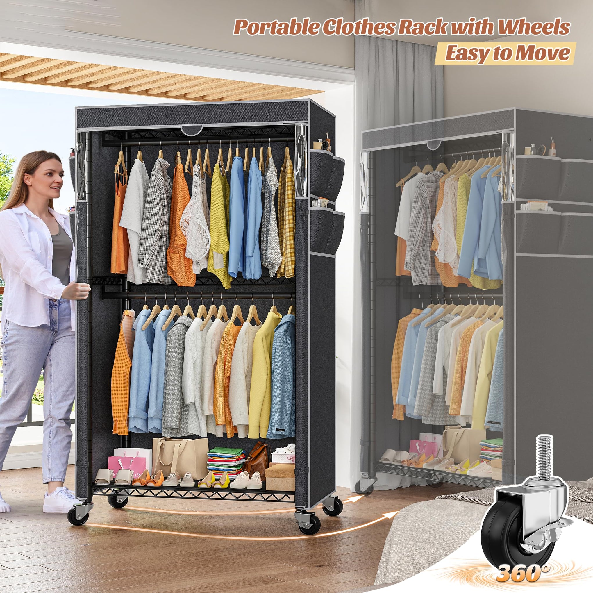 Clothes Rack with Cover (7200 Ounce)
