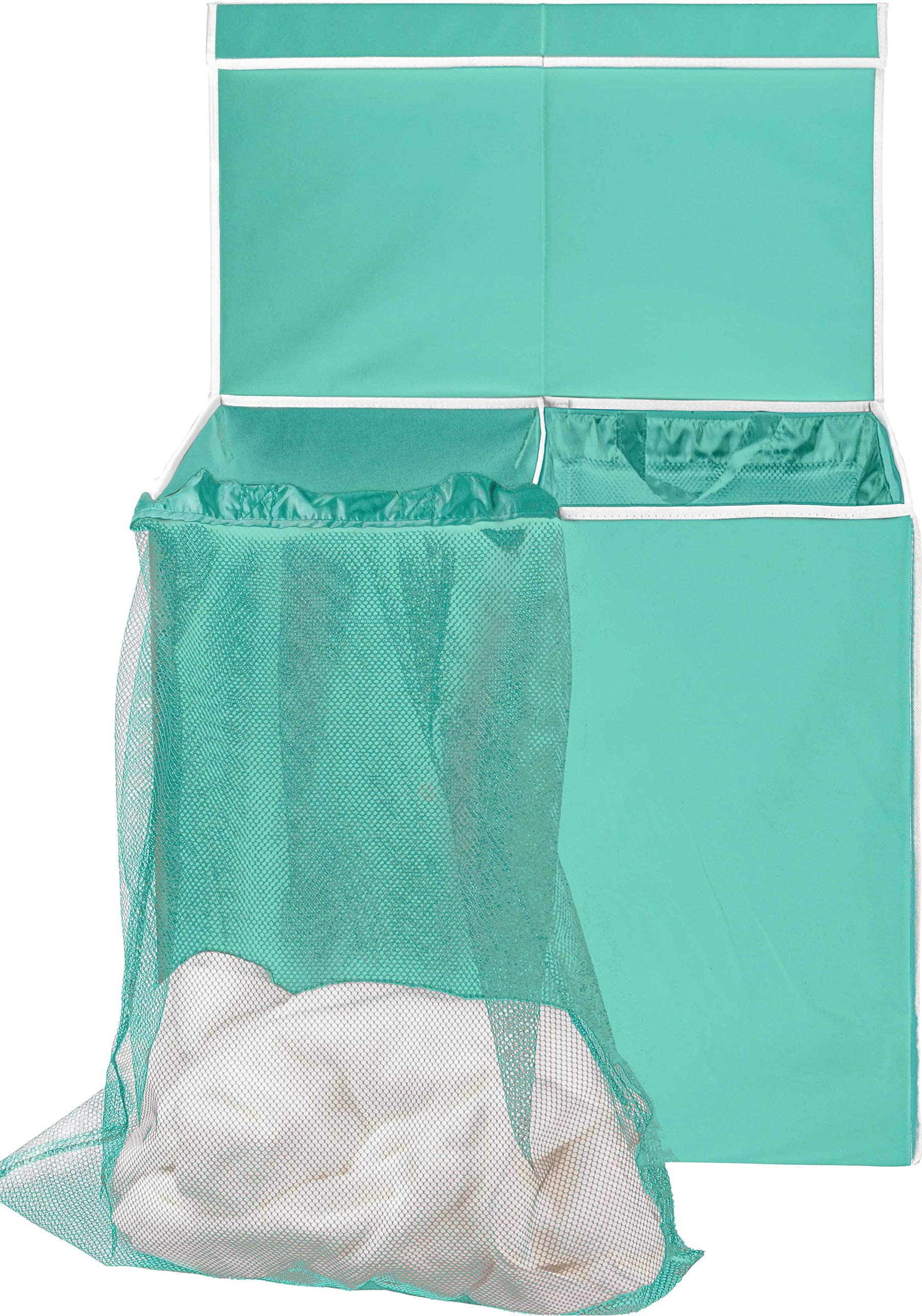 Double Laundry Hamper with Lid & Removable Bags